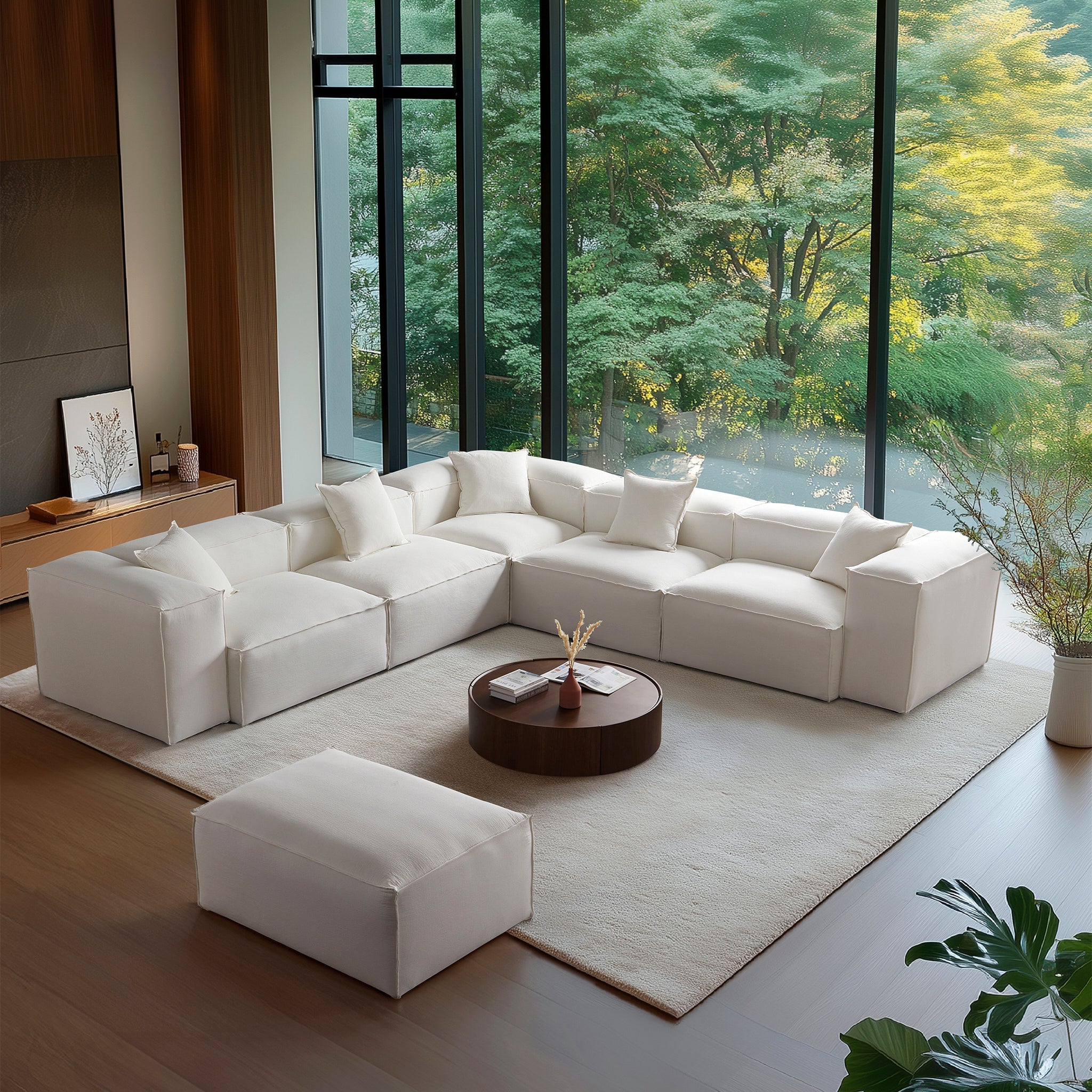 Canapé d'angle modulaire blanc Freedom