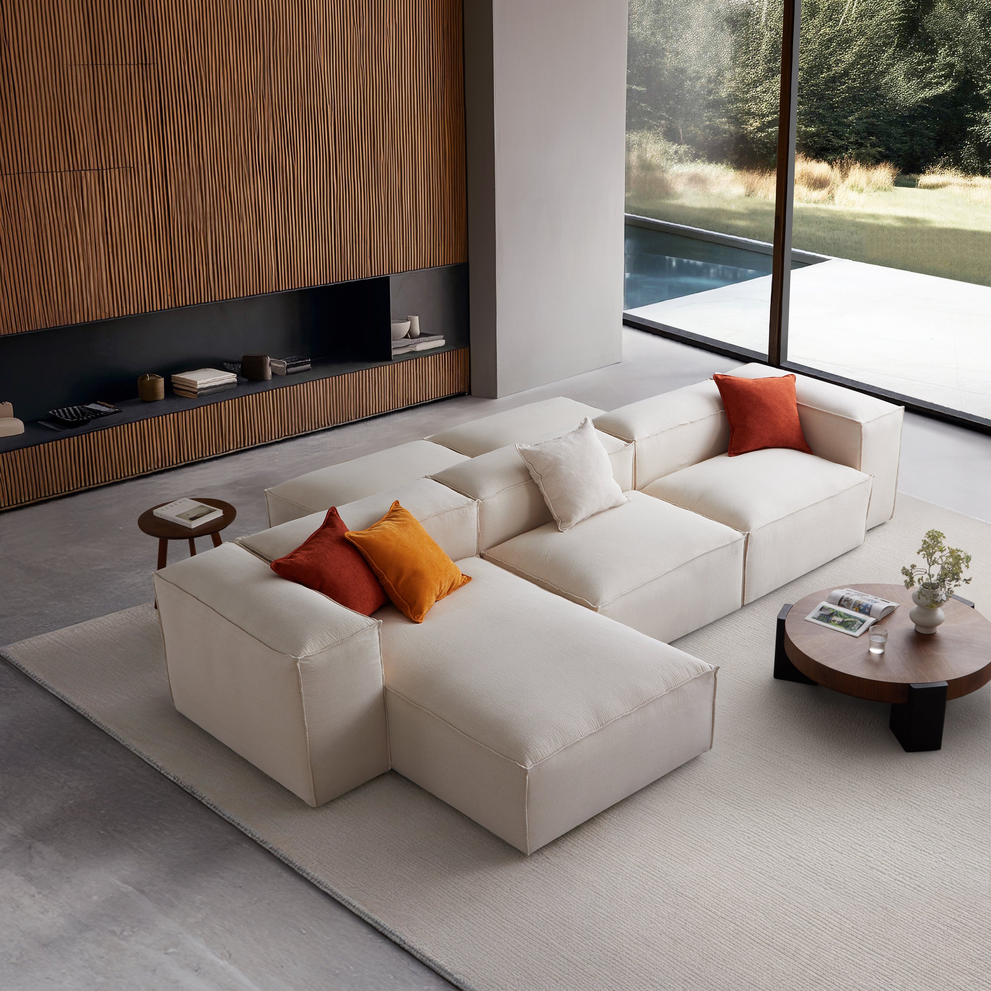Freedom Modular Khaki Double-Sided Sectional Sofa