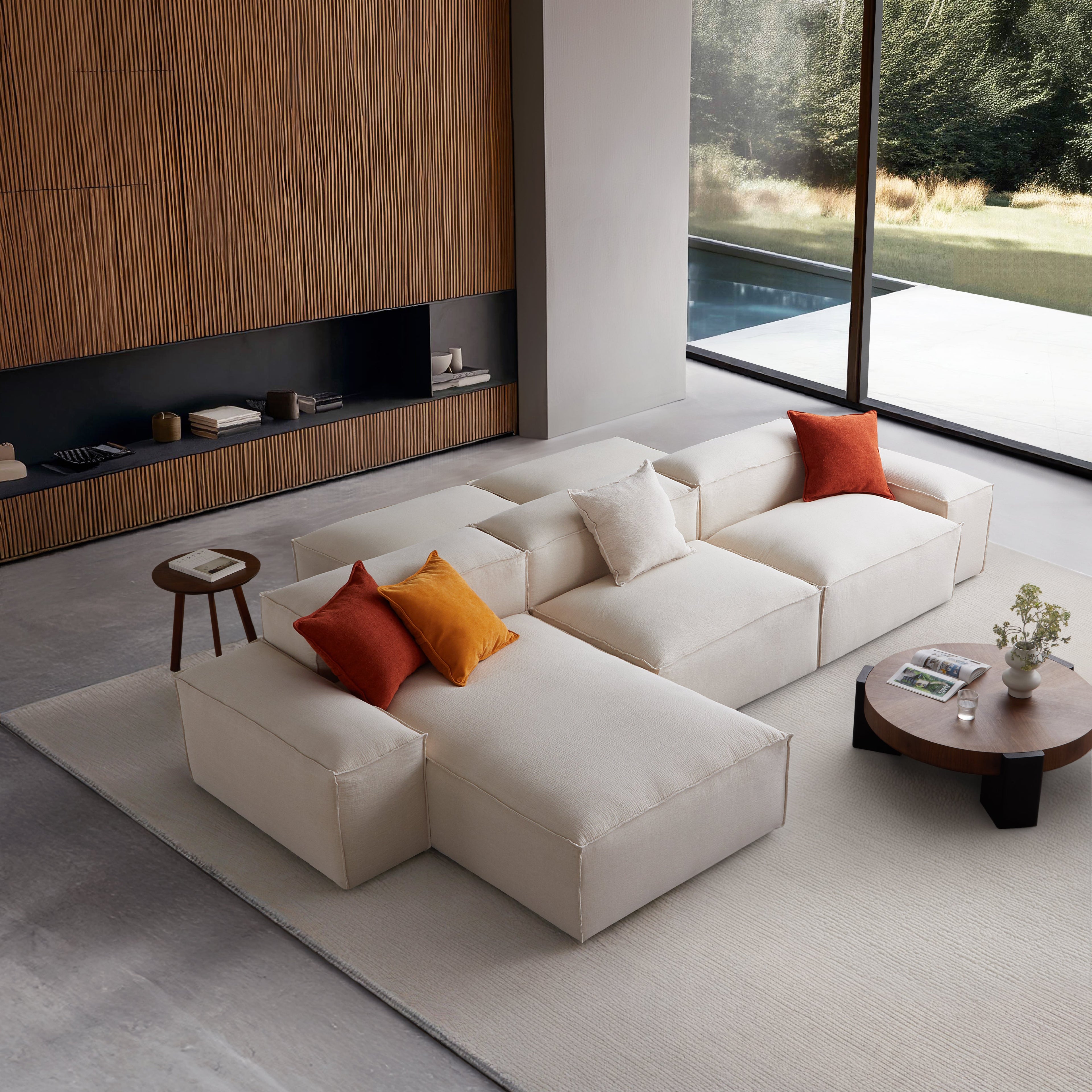 Freedom Modular Khaki Double-Sided Sectional Sofa
