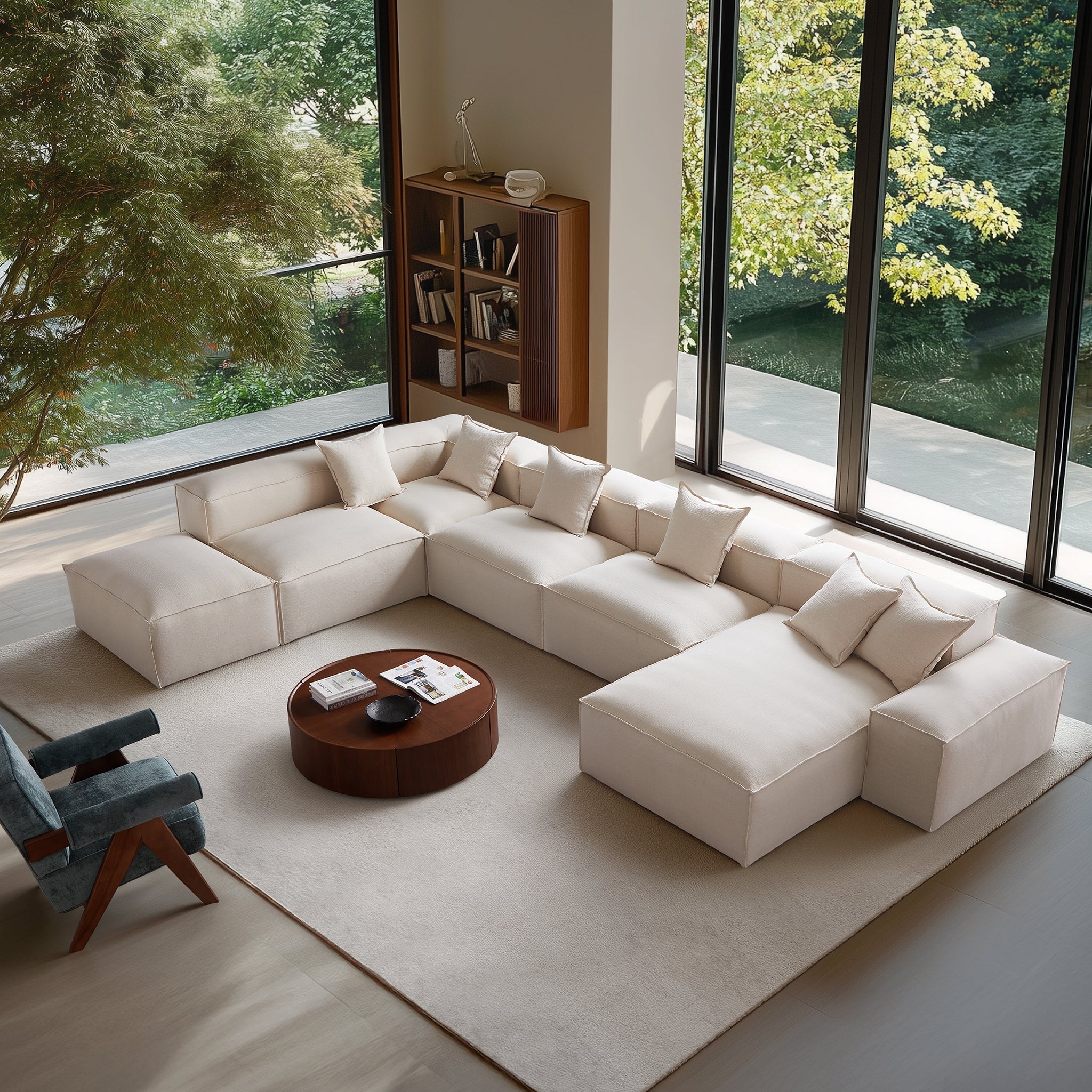 Freedom Modular Khaki Open-End Sectional Sofa