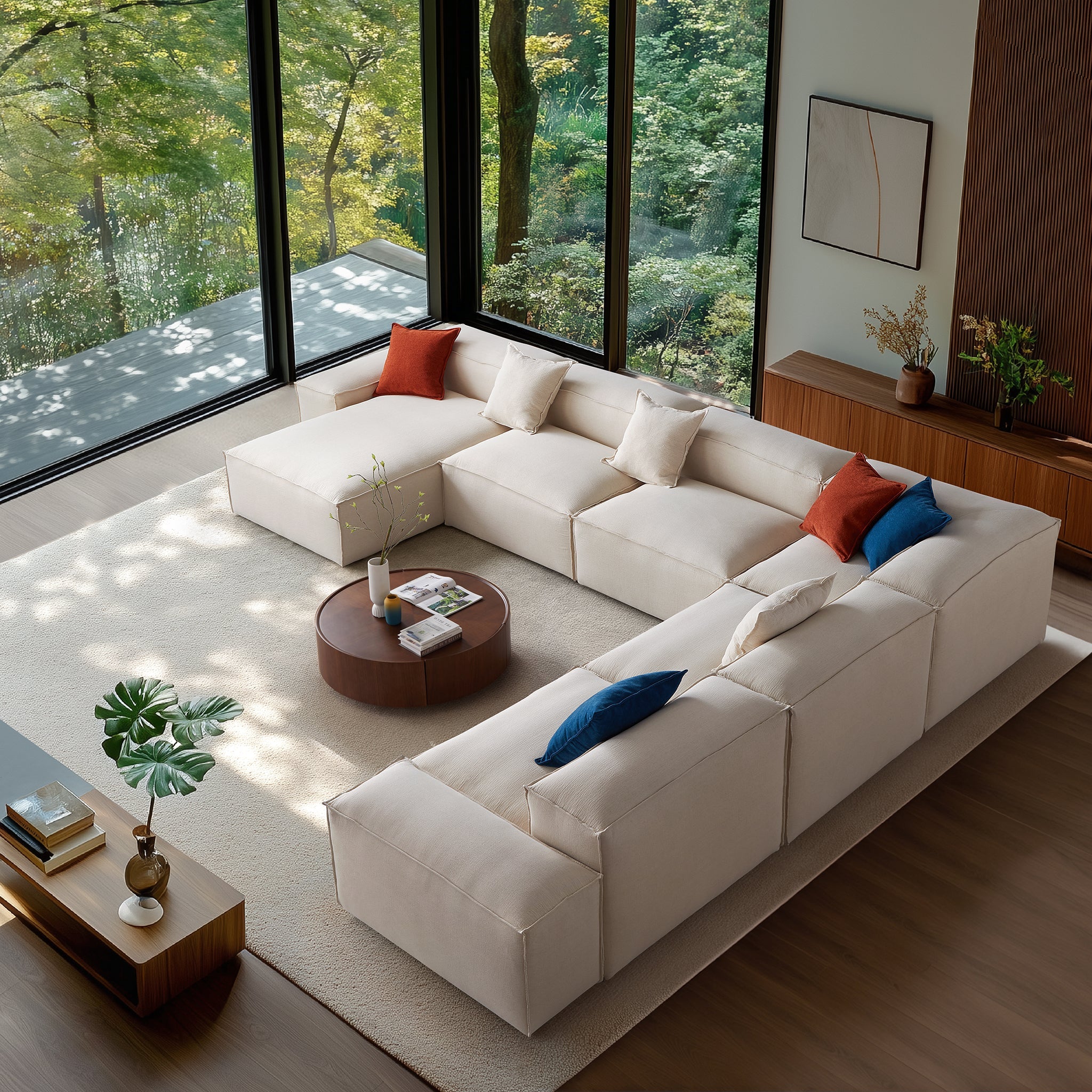 Freedom Modular Khaki U-Shaped Sectional Sofa
