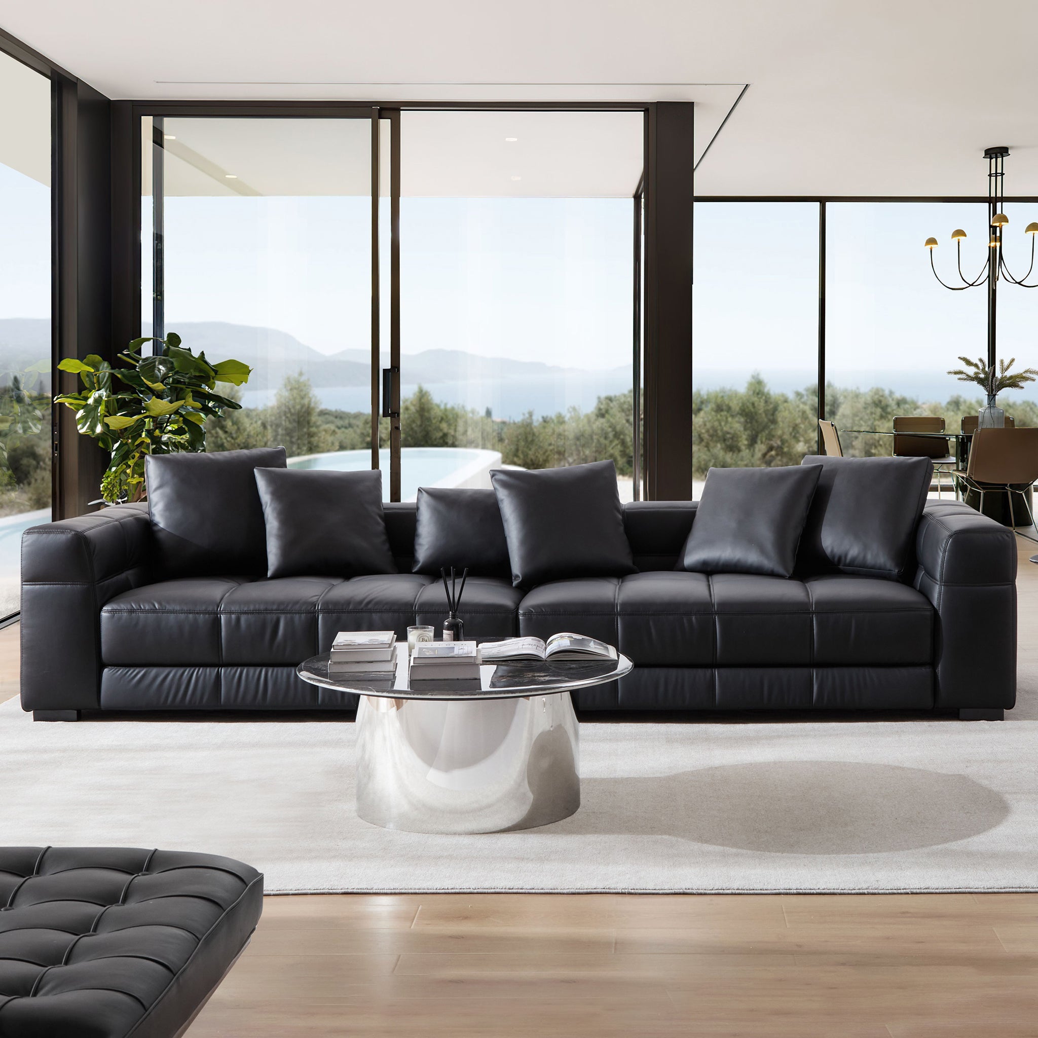 Blazer Black Leather Sofa