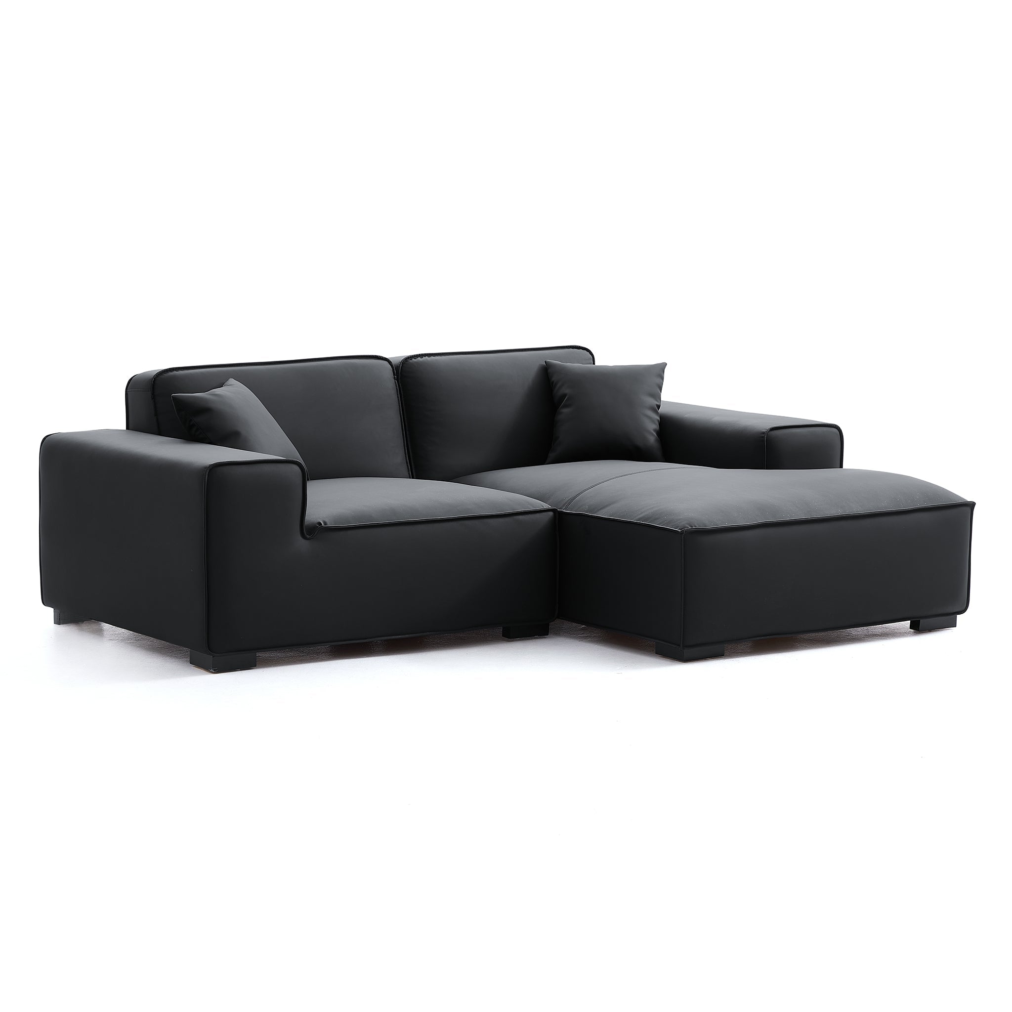Domus Modular Beige Leather Sectional Sofa