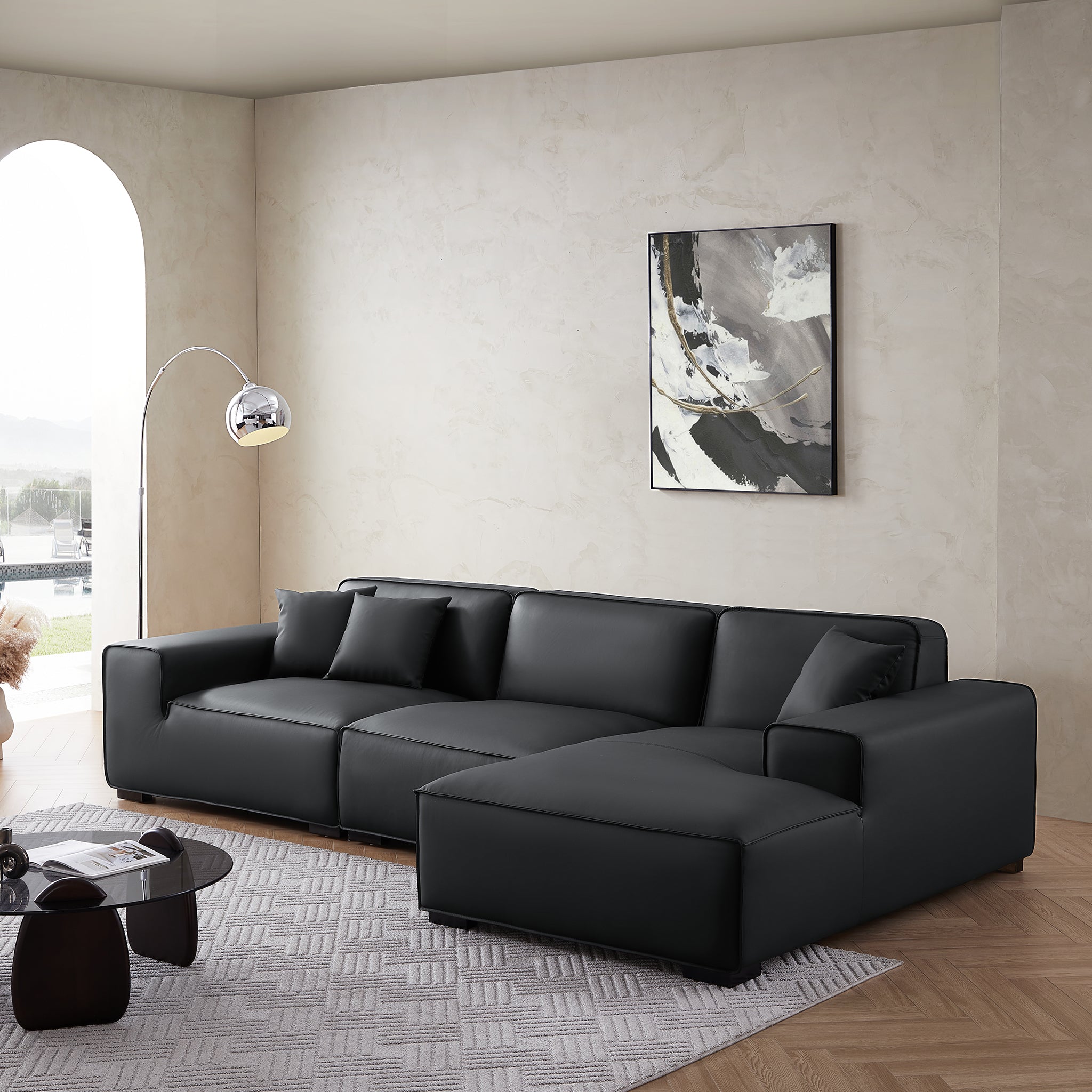 Domus Modular Brown Leather Sectional