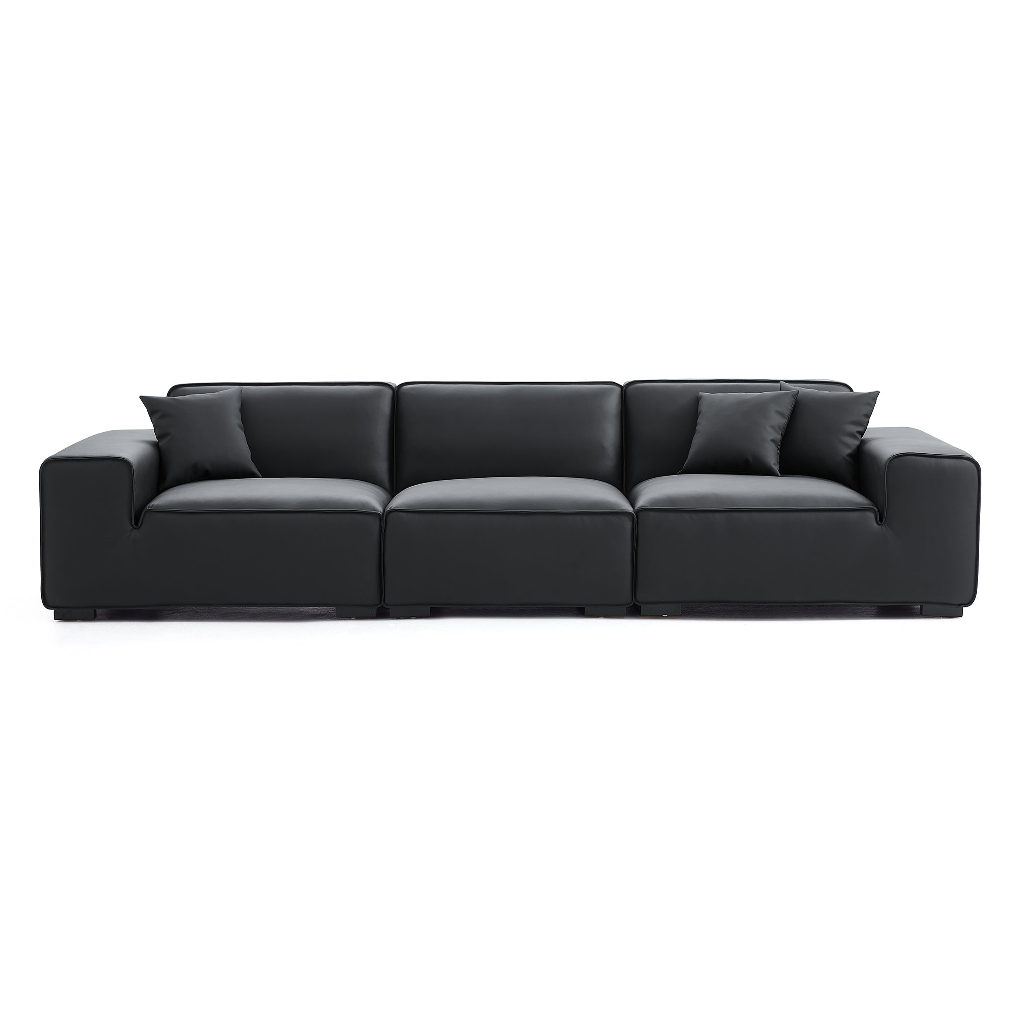 Domus Modular Beige Leather Sofa