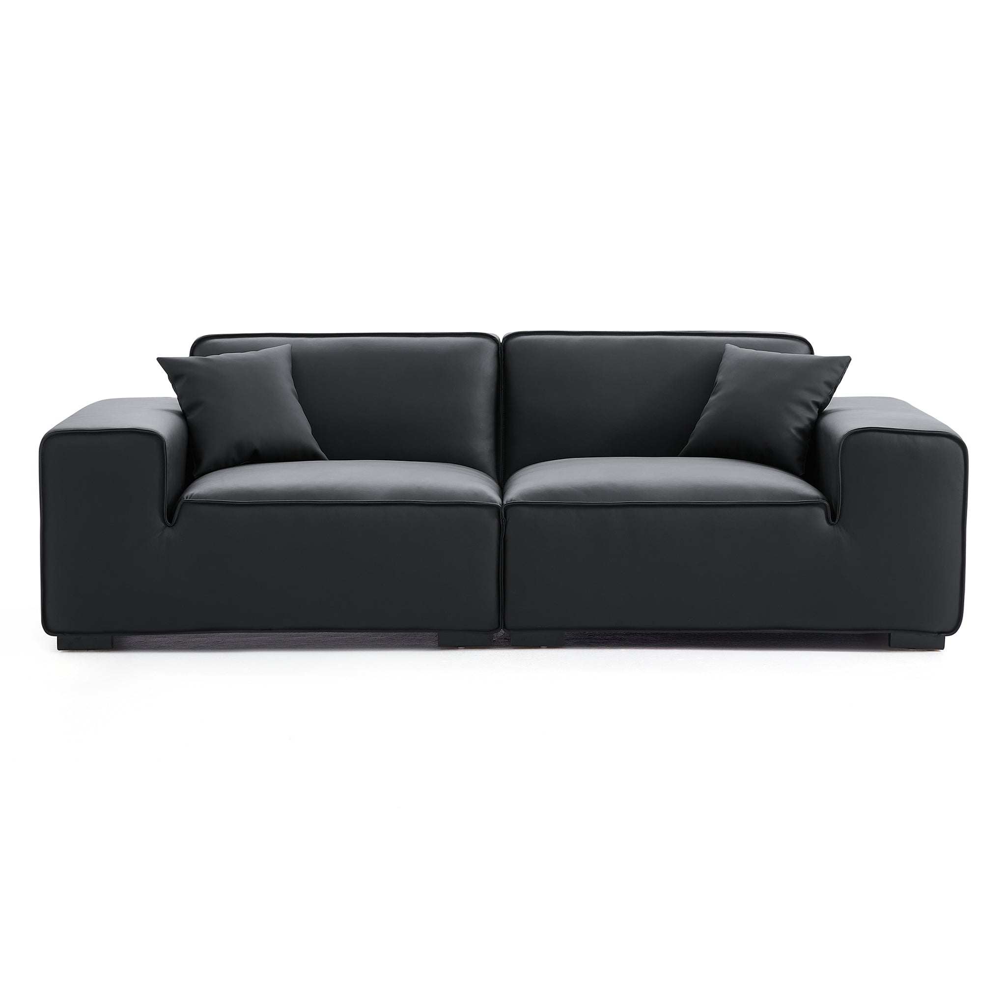 Domus Modular Beige Leather Sofa
