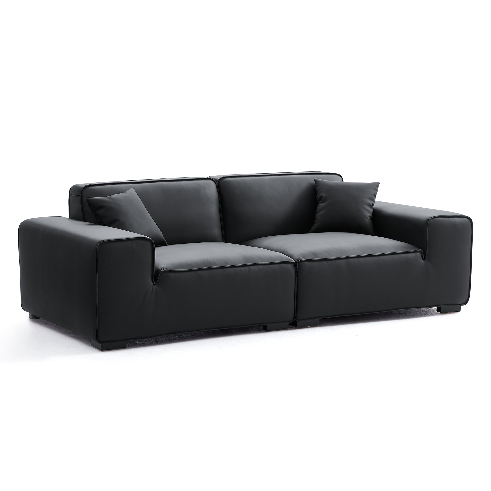 Domus Modular Beige Leather Sofa