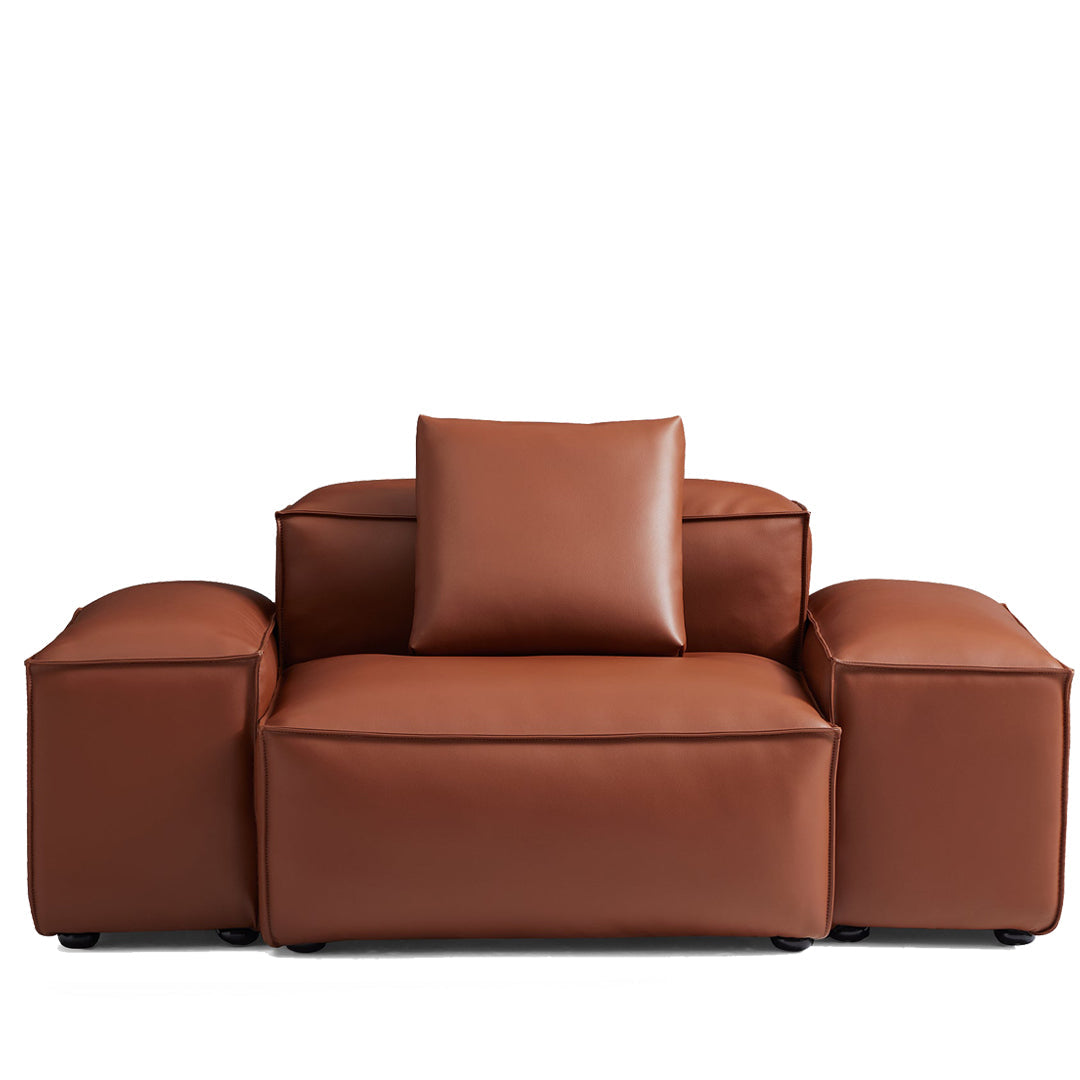Cube Modular Brown Genuine Leather Armchair