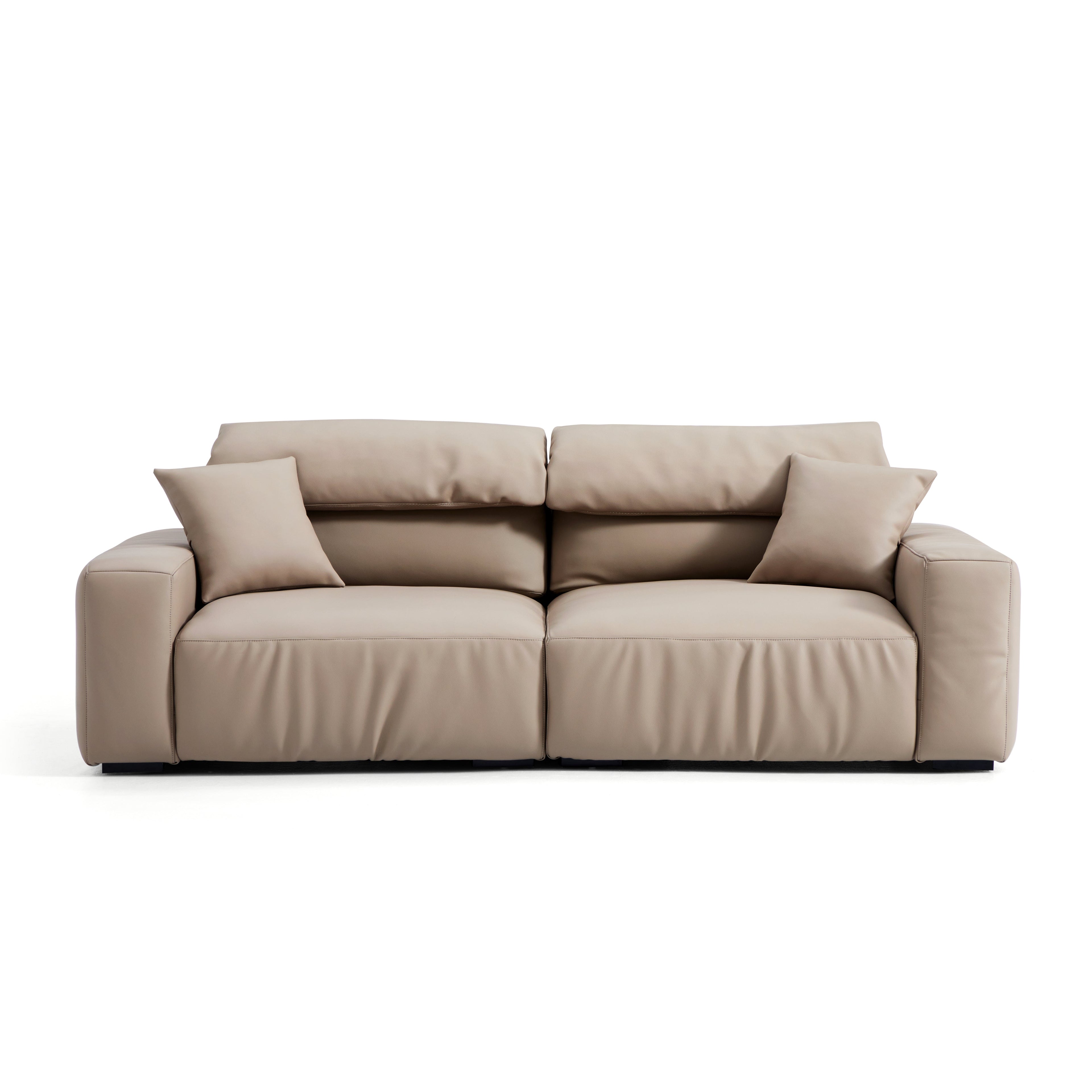 Chestnut Khaki Leather Sofa