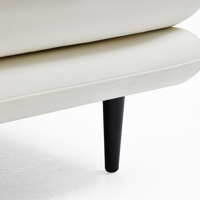 Vanilla White Leather Armchair