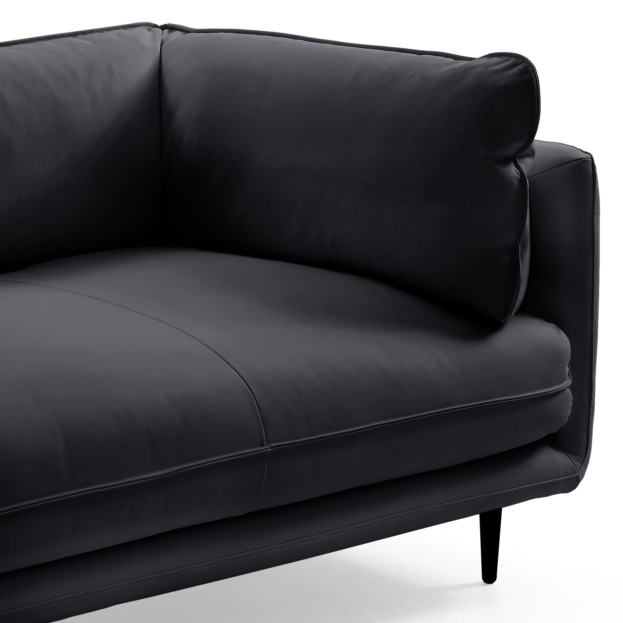 Vanilla Black Leather Sectional