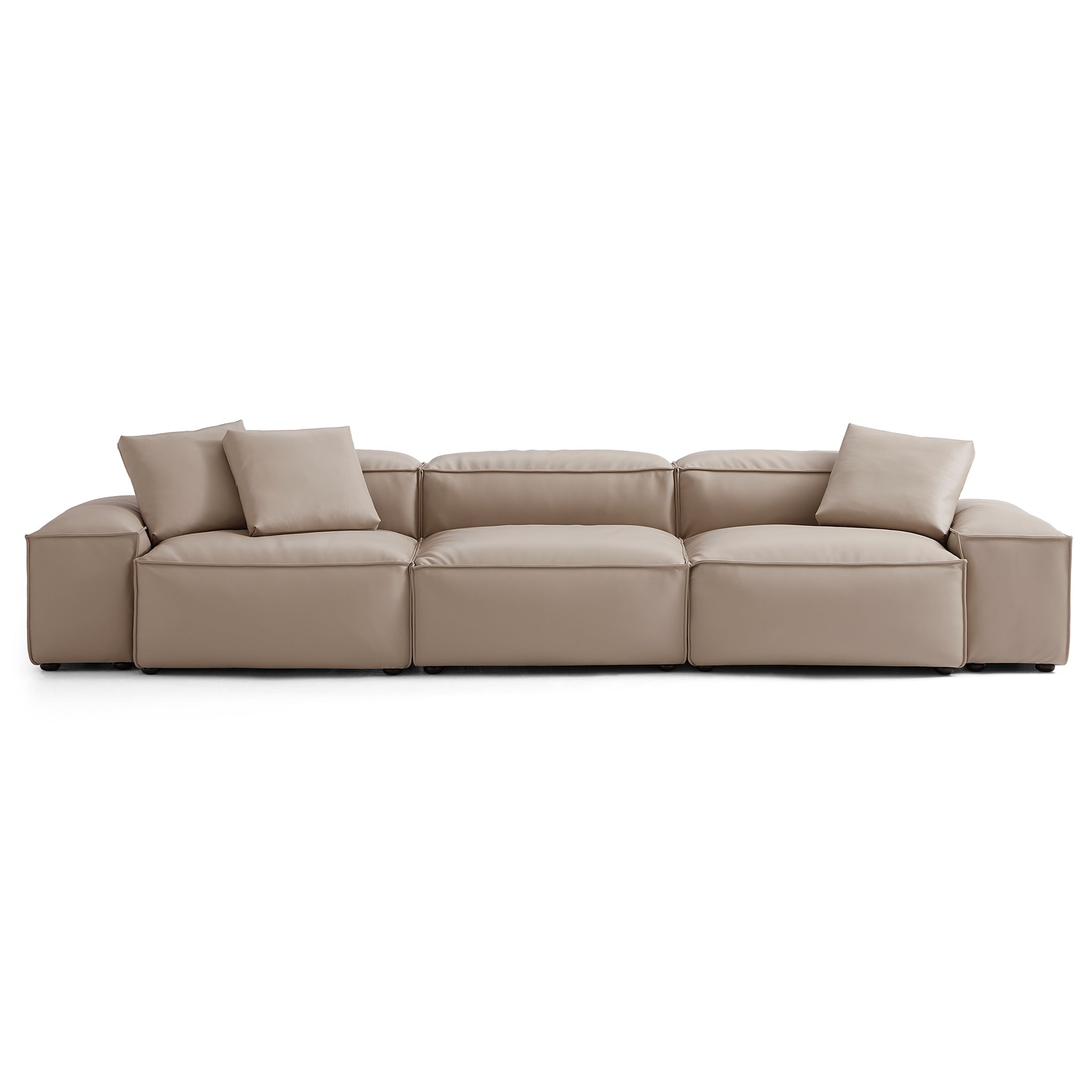 Cube Modular Brown Genuine Leather Sofa