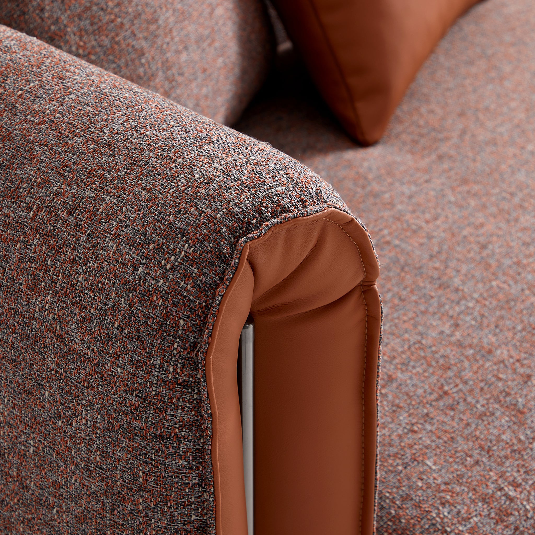 Chas Tangerine Polyester Linen Loveseat