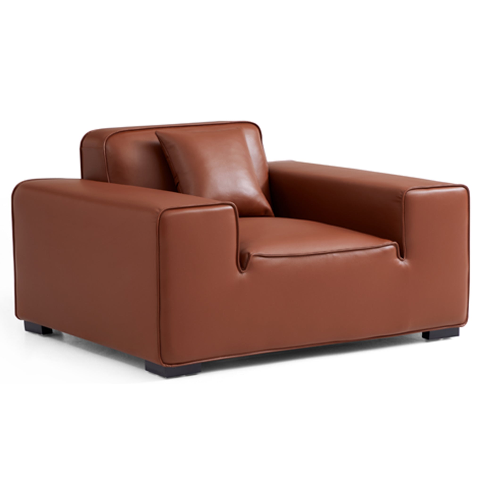 Domus Modular Black Leather Sofa Set