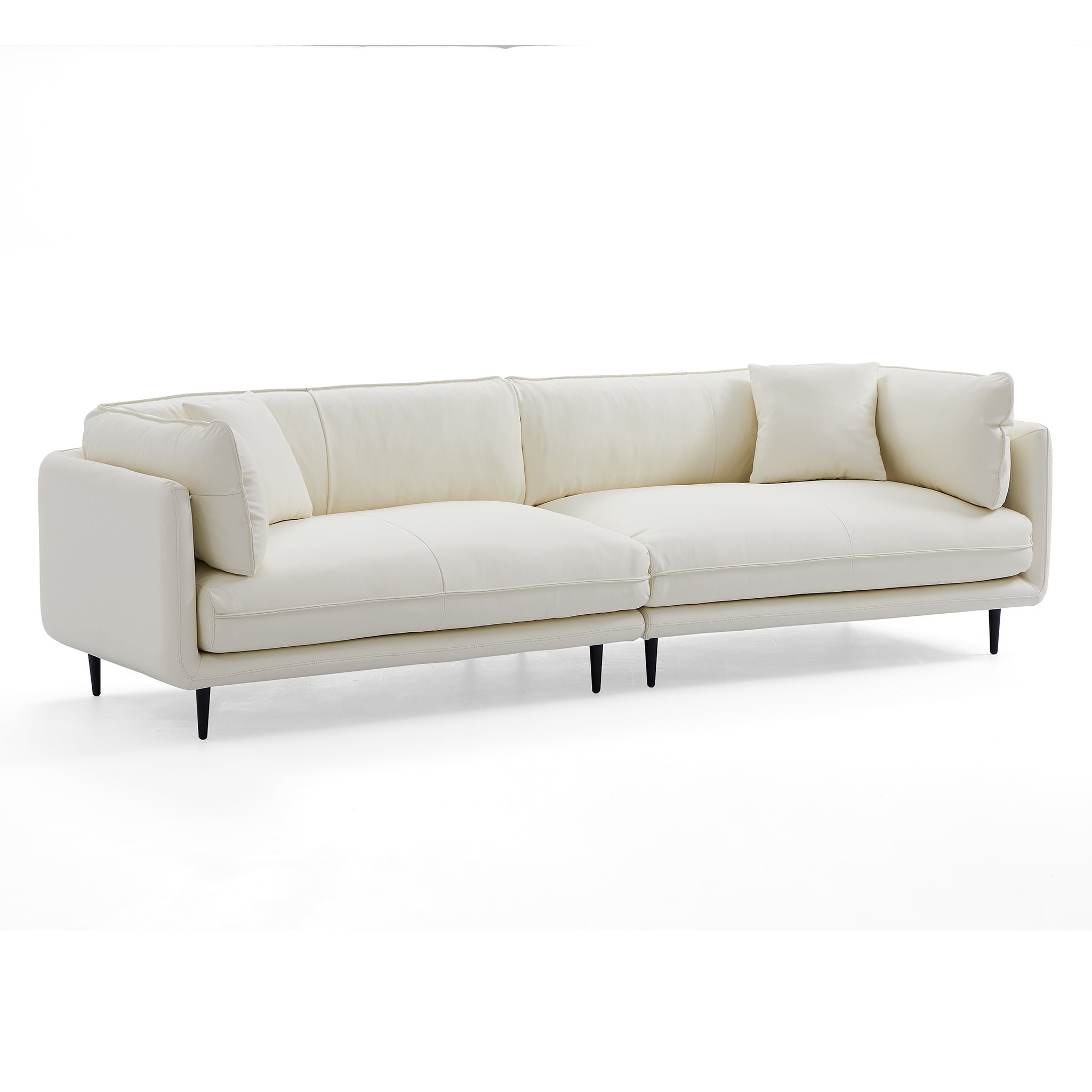 Vanilla White Leather Sofa