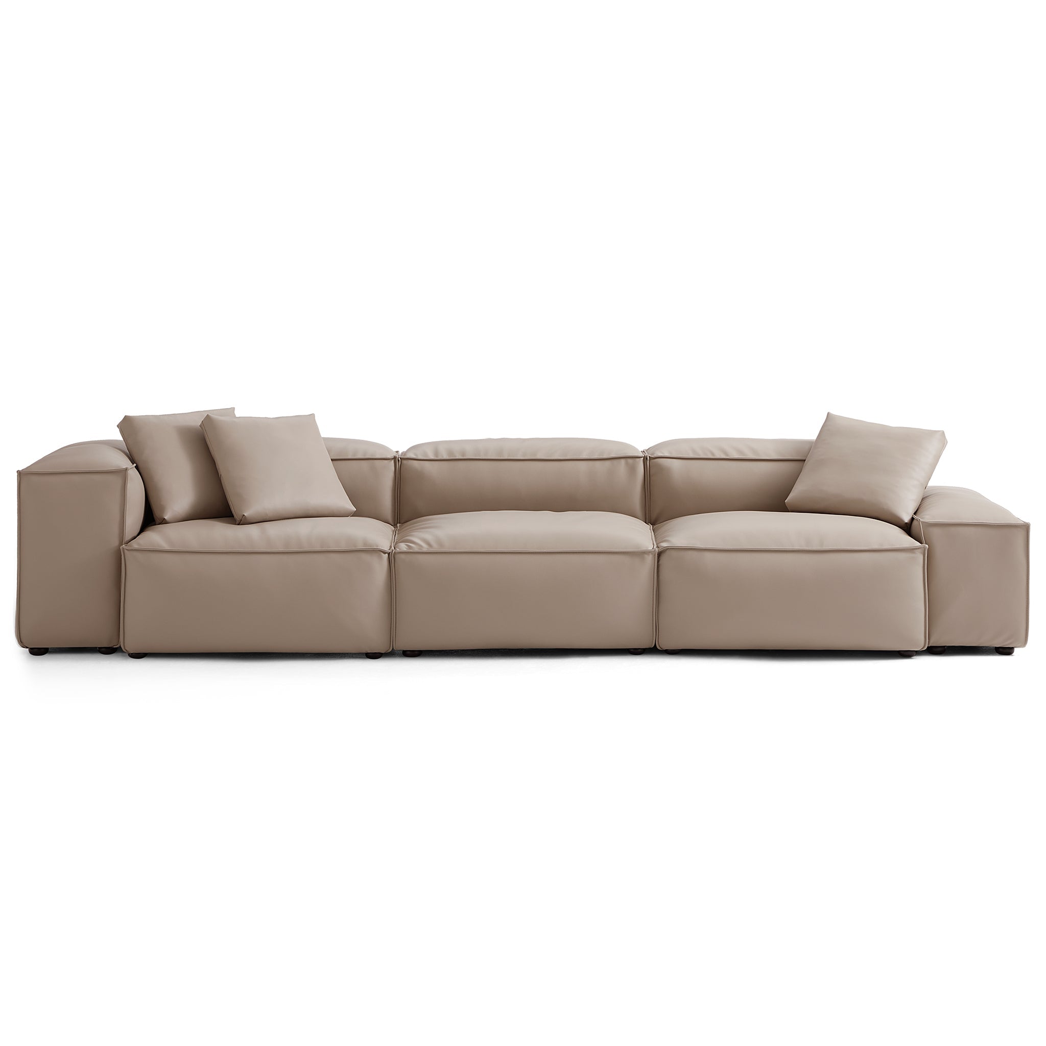 Cube Modular Brown Genuine Leather Sofa
