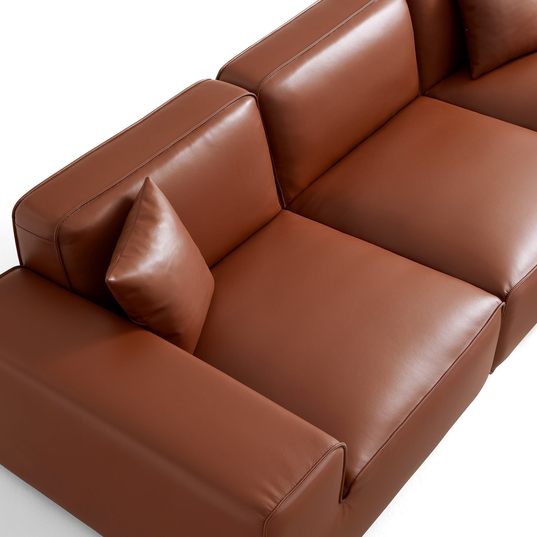 Domus Modular Black Leather Sofa
