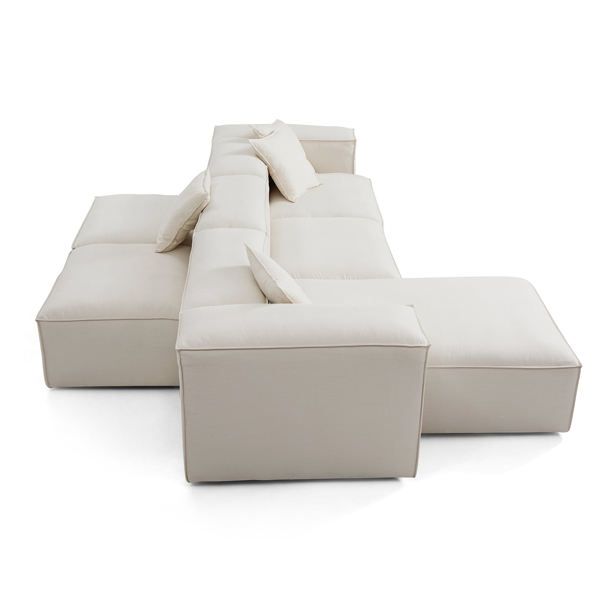 Freedom Modular Beige Double-Sided Sectional Sofa