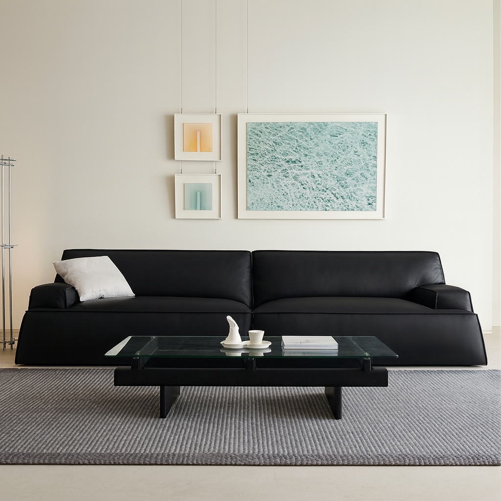 Deacon Minimalist Top Grain Leather Sofa