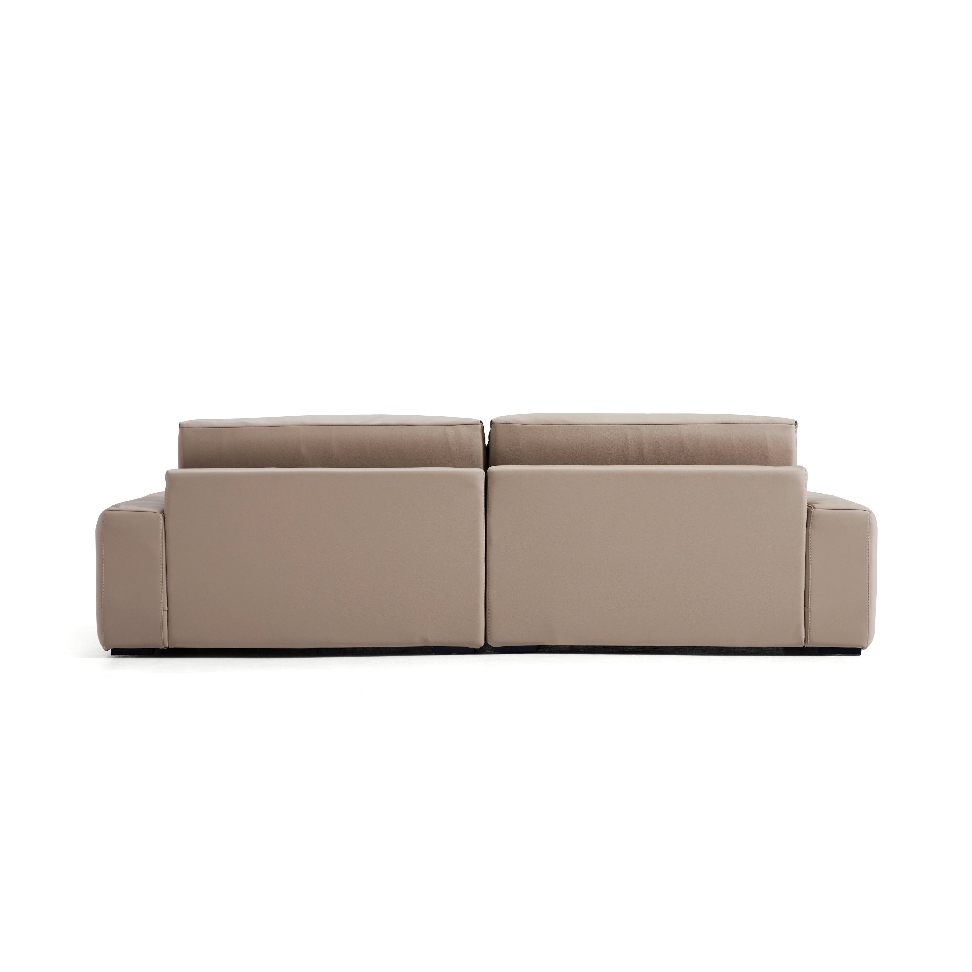 Chestnut Khaki Leather Sofa