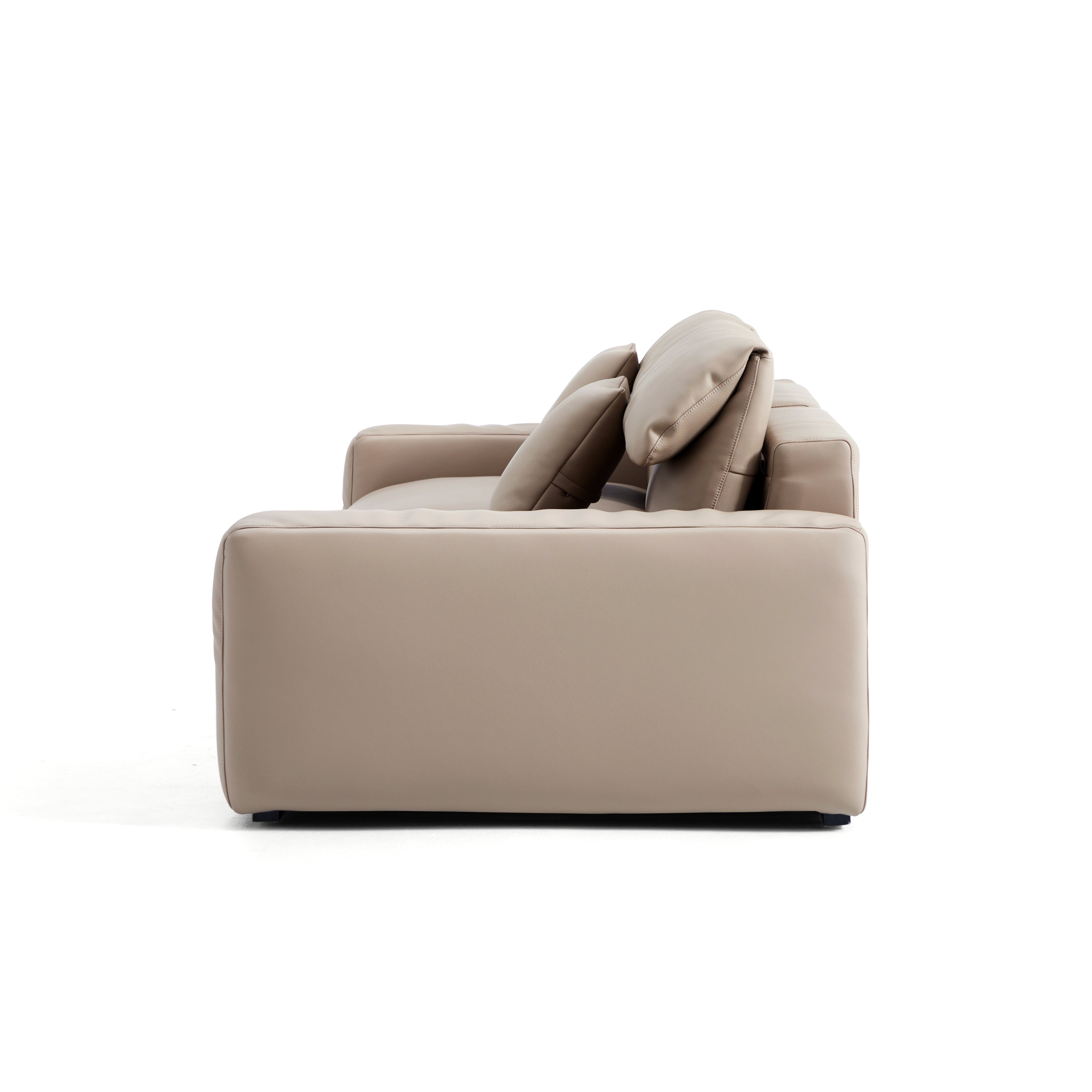 Chestnut Khaki Leather Sofa