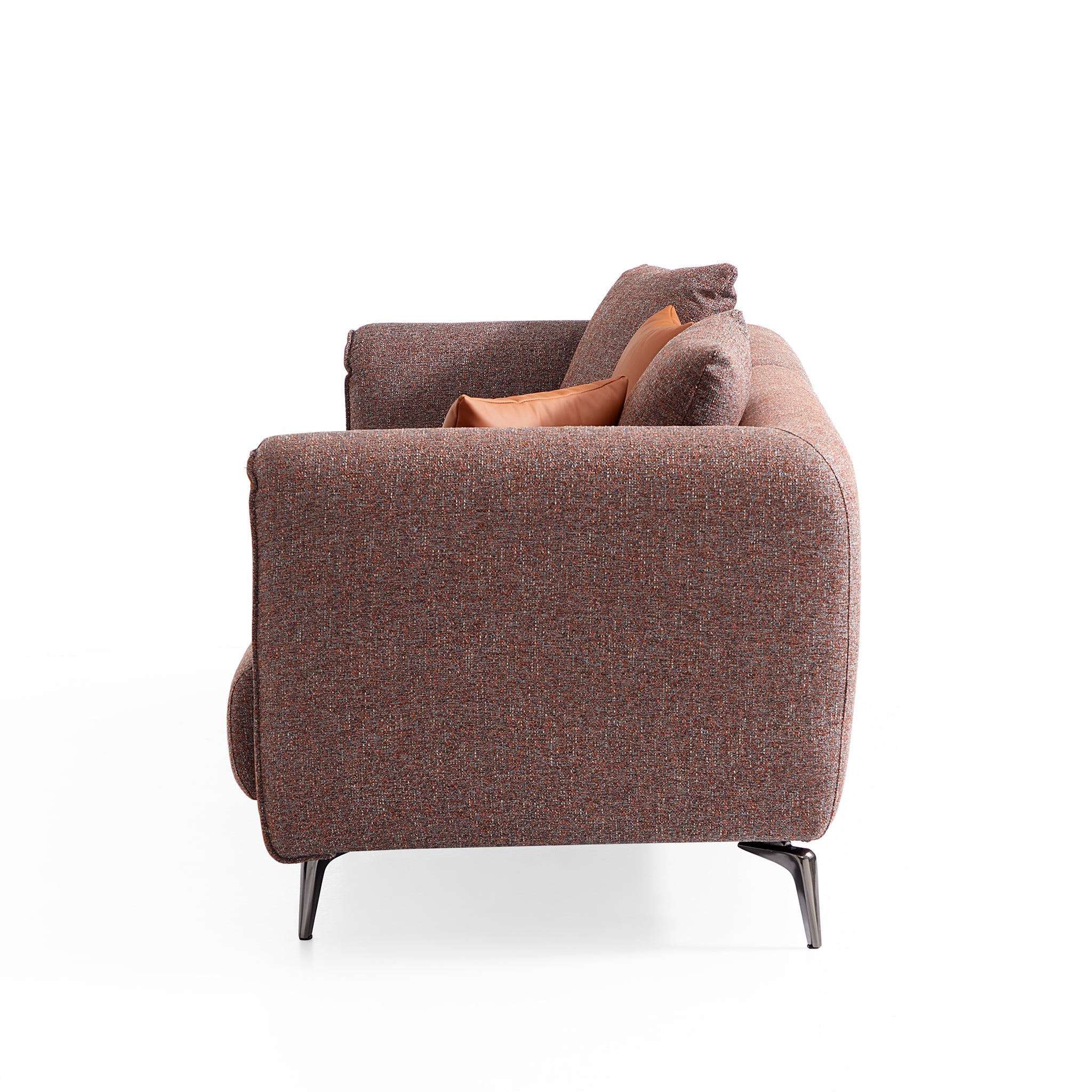 Chas Tangerine Polyester Linen Loveseat
