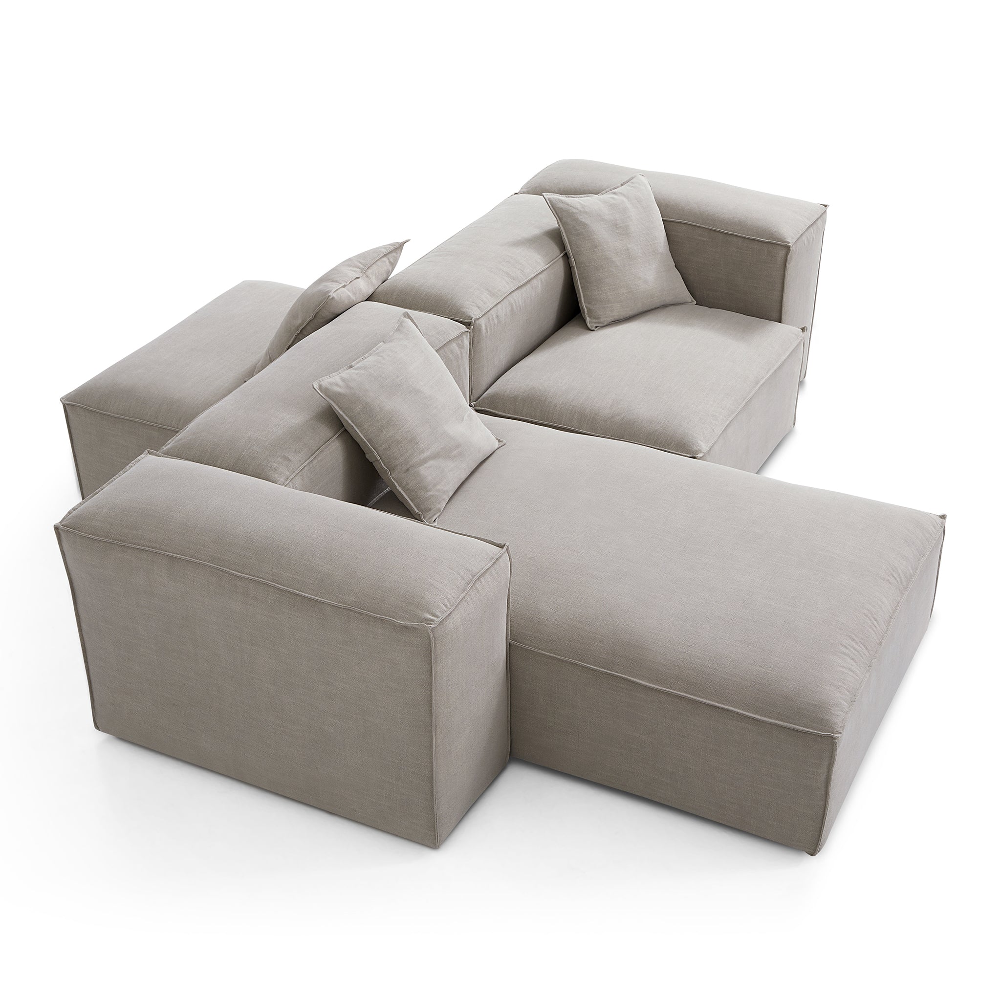 Freedom Modular Beige Double-Sided Sectional Sofa