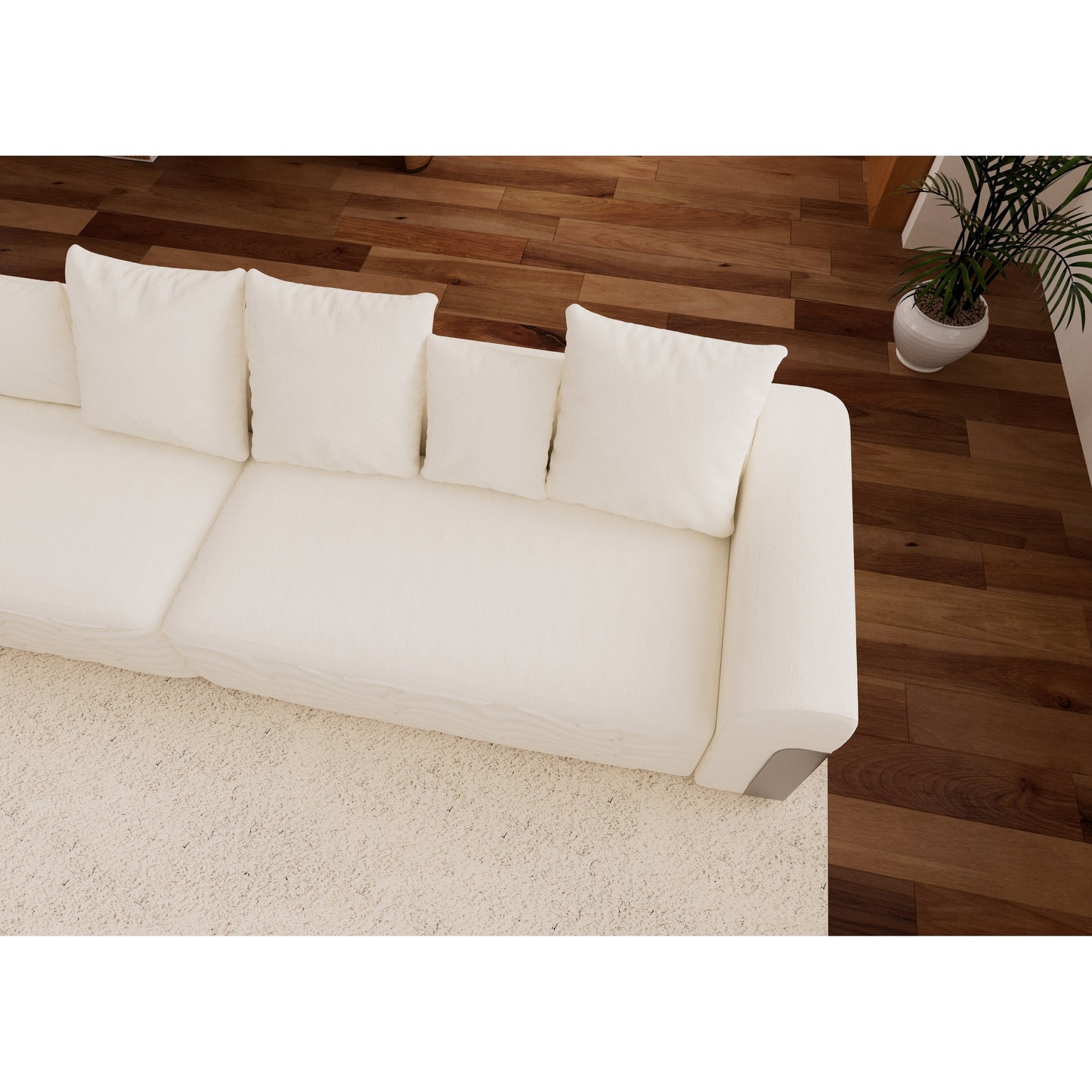 Canapé 6 places en tissu 179,5 avec assise profonde et confortable en forme de nuage avec oreillers