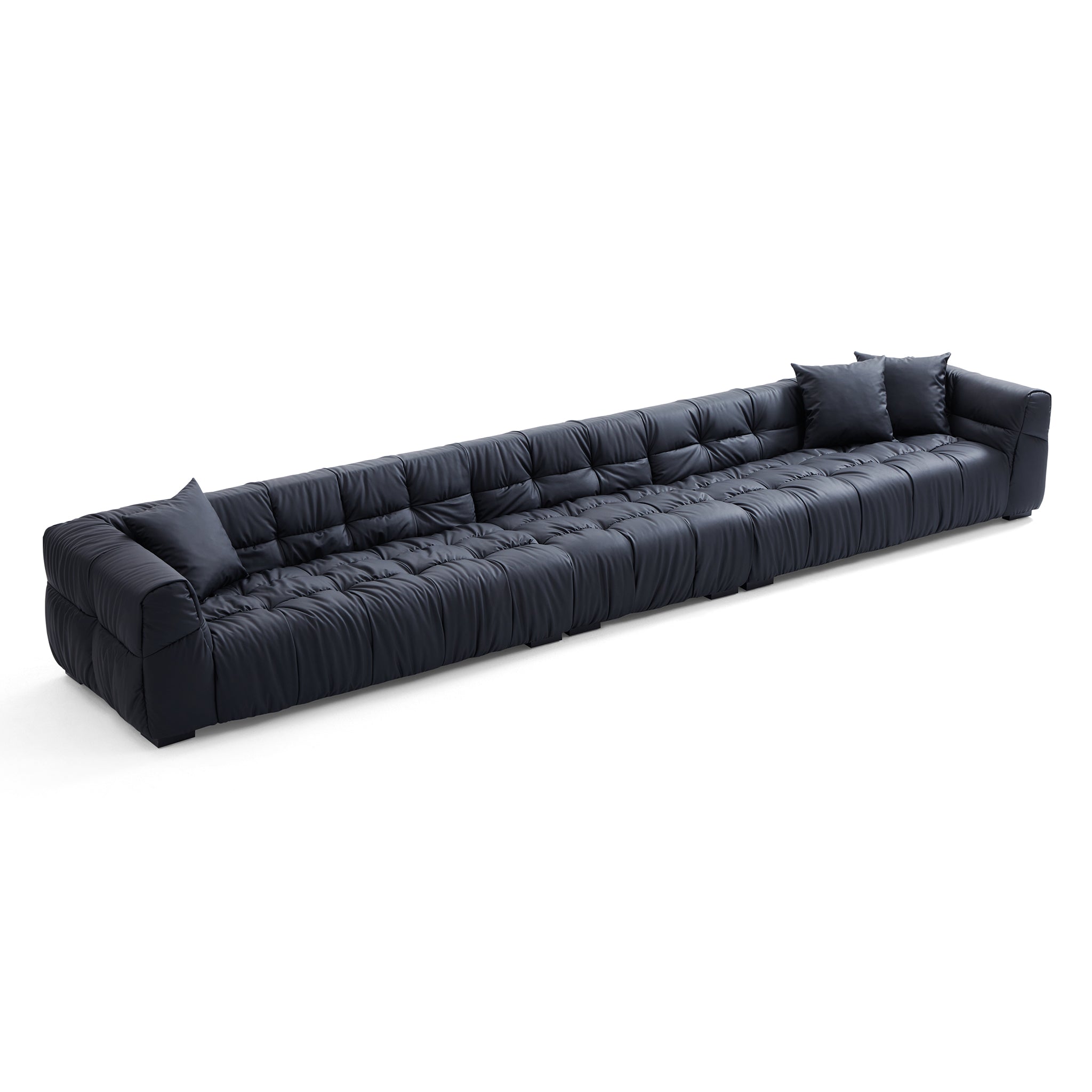 Boba Black Leathaire Sofa