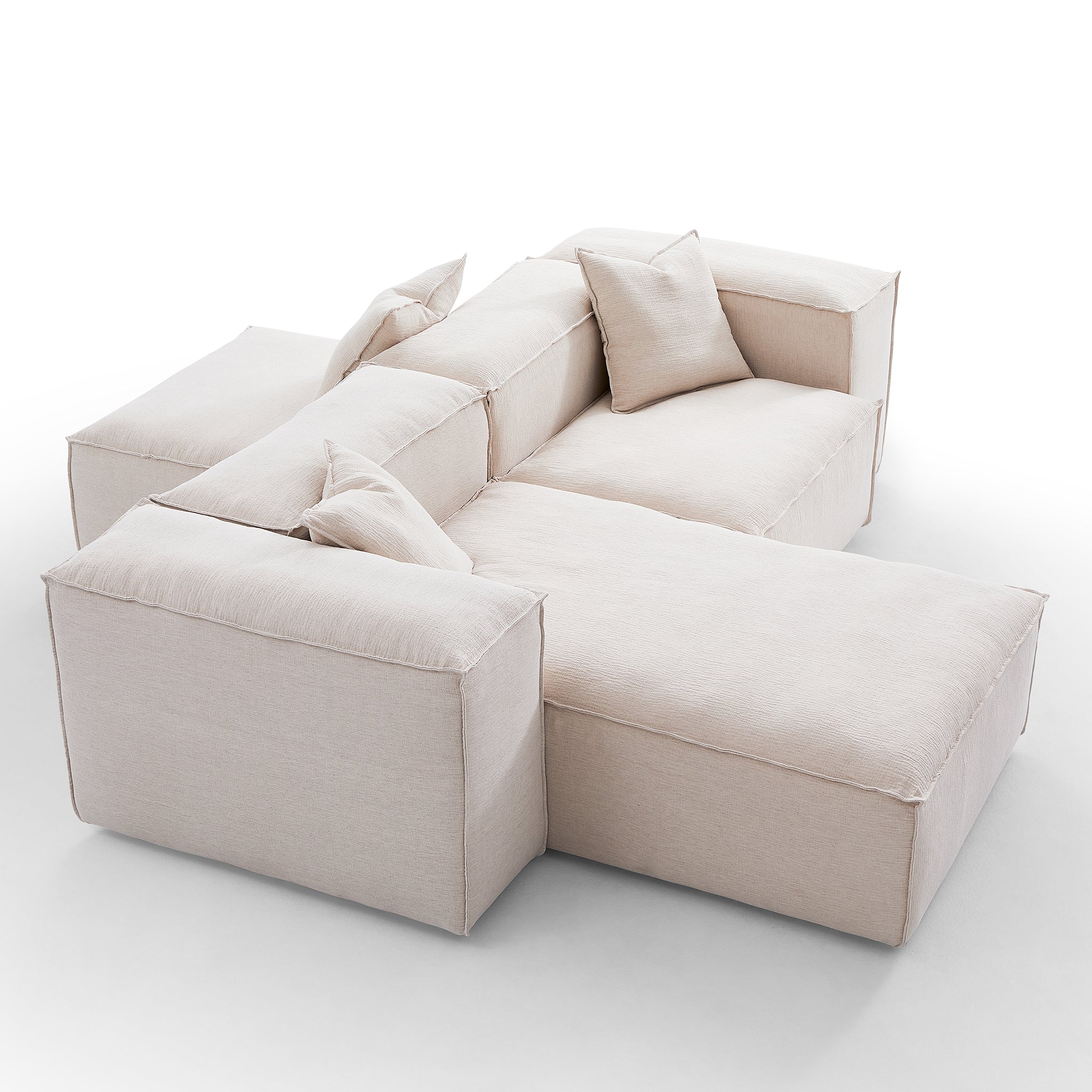 Freedom Modular Gray Double-Sided Sectional Sofa