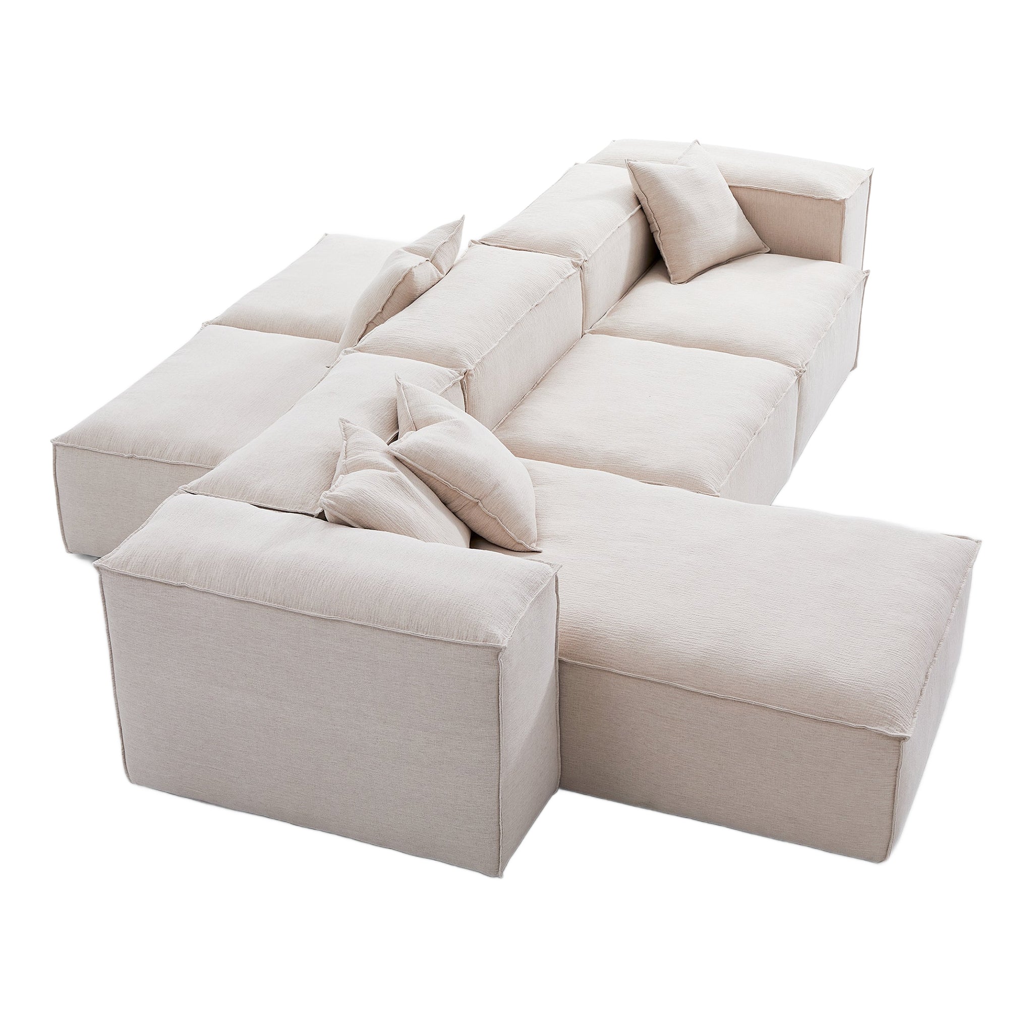 Freedom Modular Khaki Double-Sided Sectional Sofa