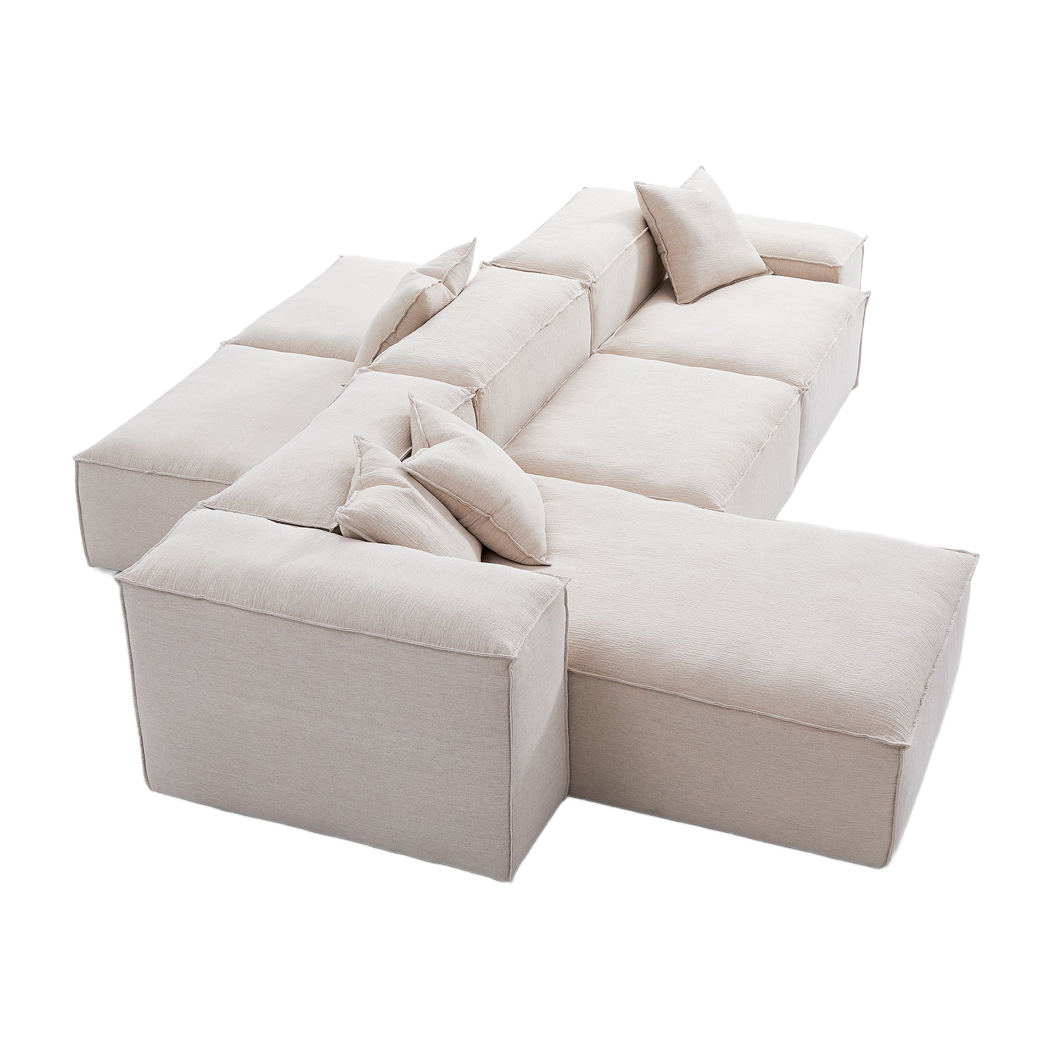 Freedom Modular Khaki Double-Sided Sectional Sofa
