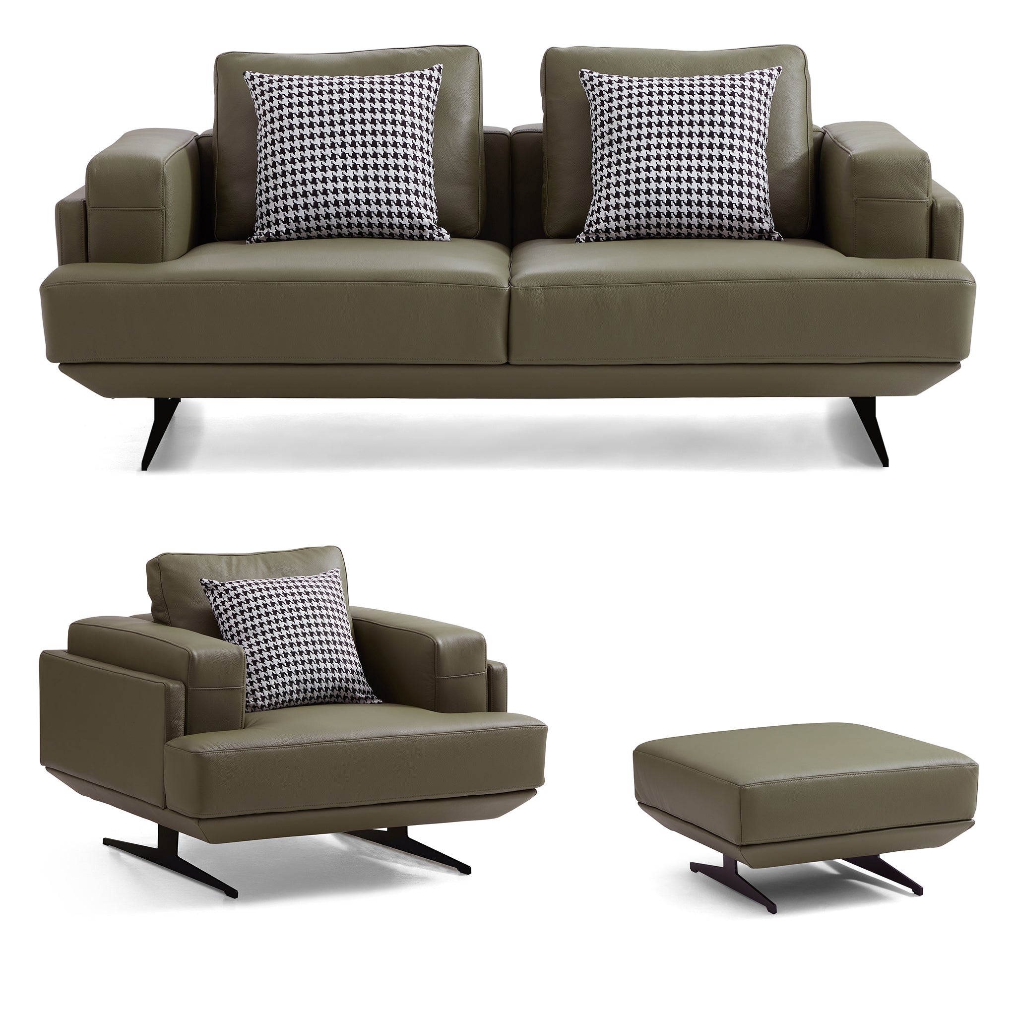 Olivia Top Grain Genuine Leather Sofa Set