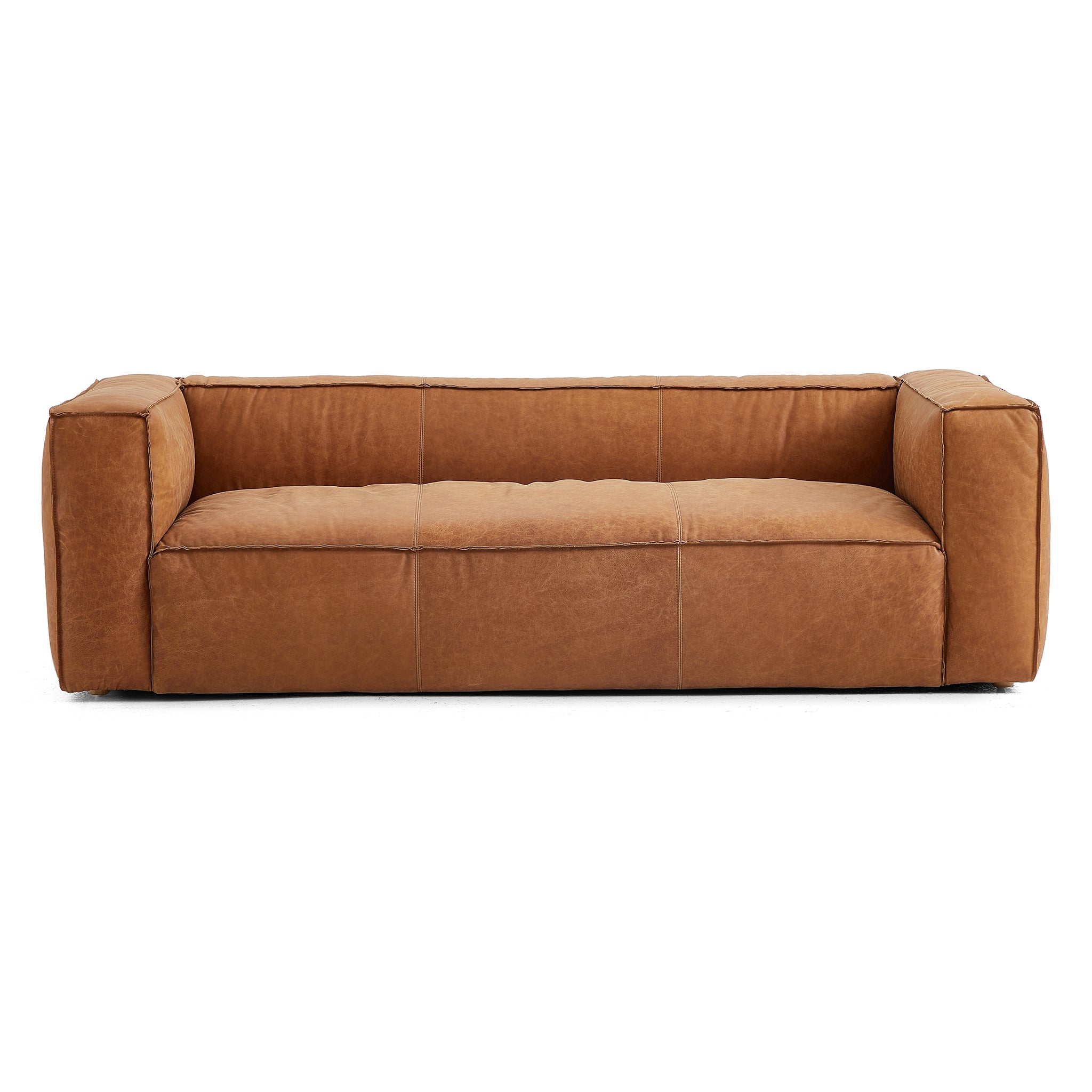 Brancaster Black Genuine Leather Tuxedo Sofa