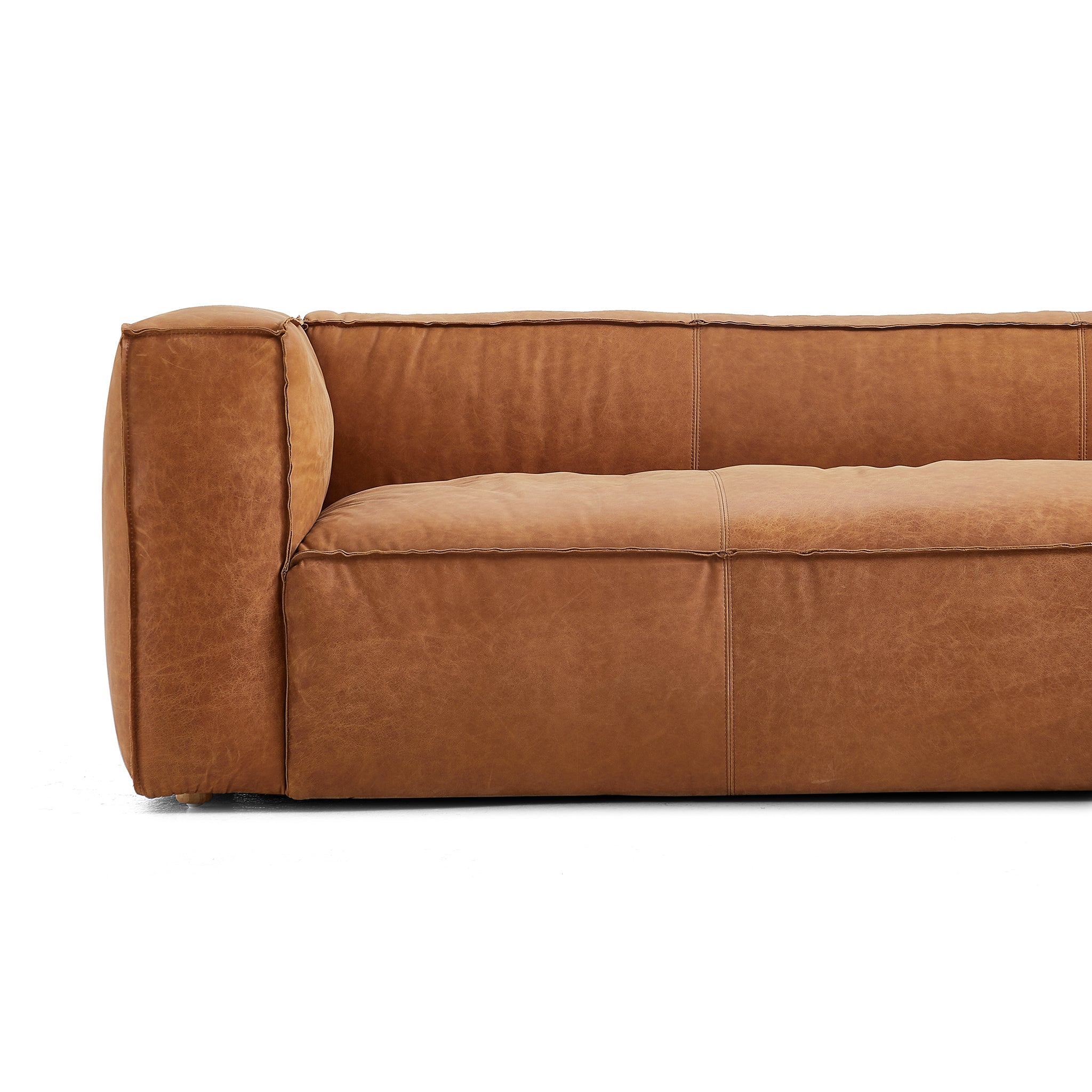 Brancaster Black Genuine Leather Tuxedo Sofa