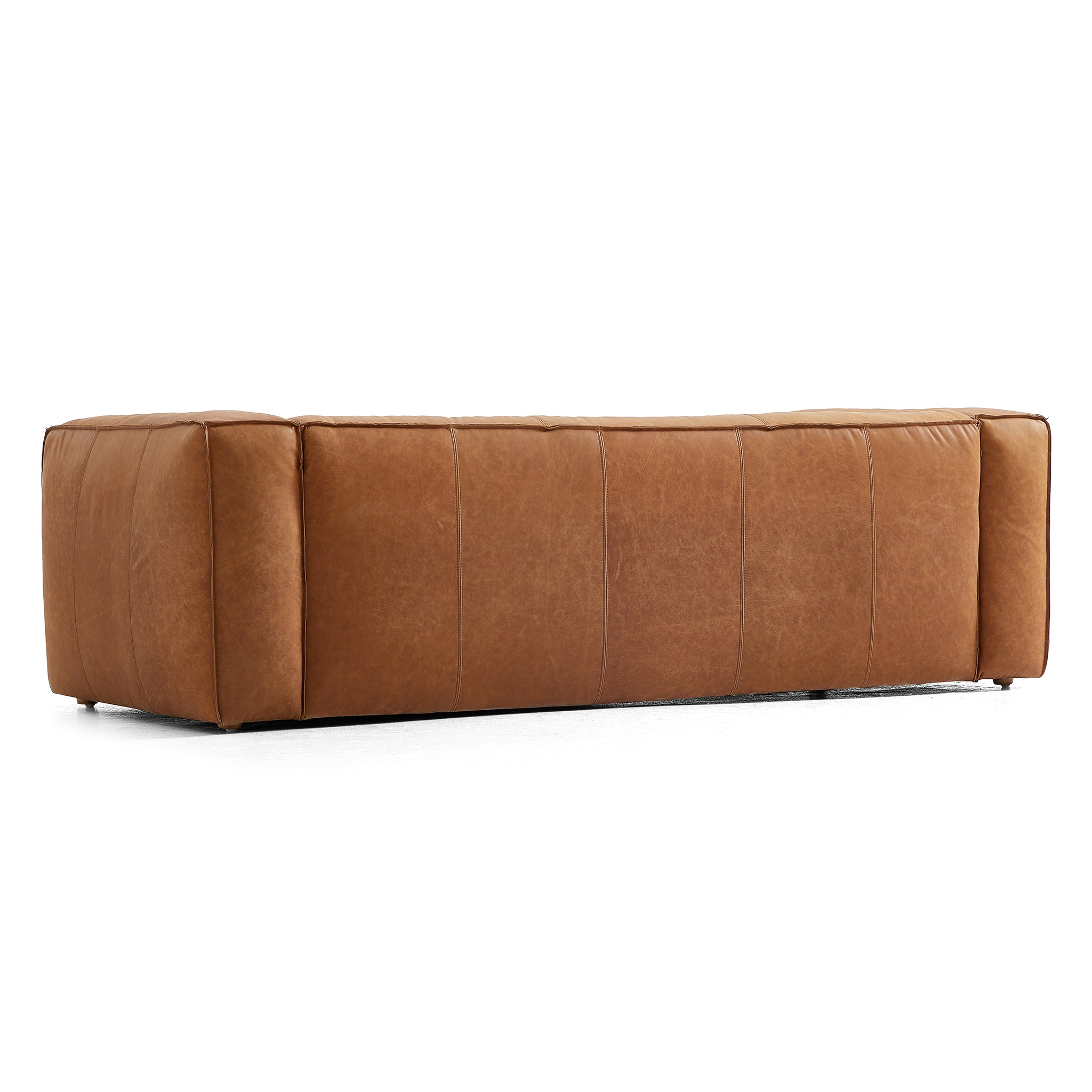 Brancaster Black Genuine Leather Tuxedo Sofa