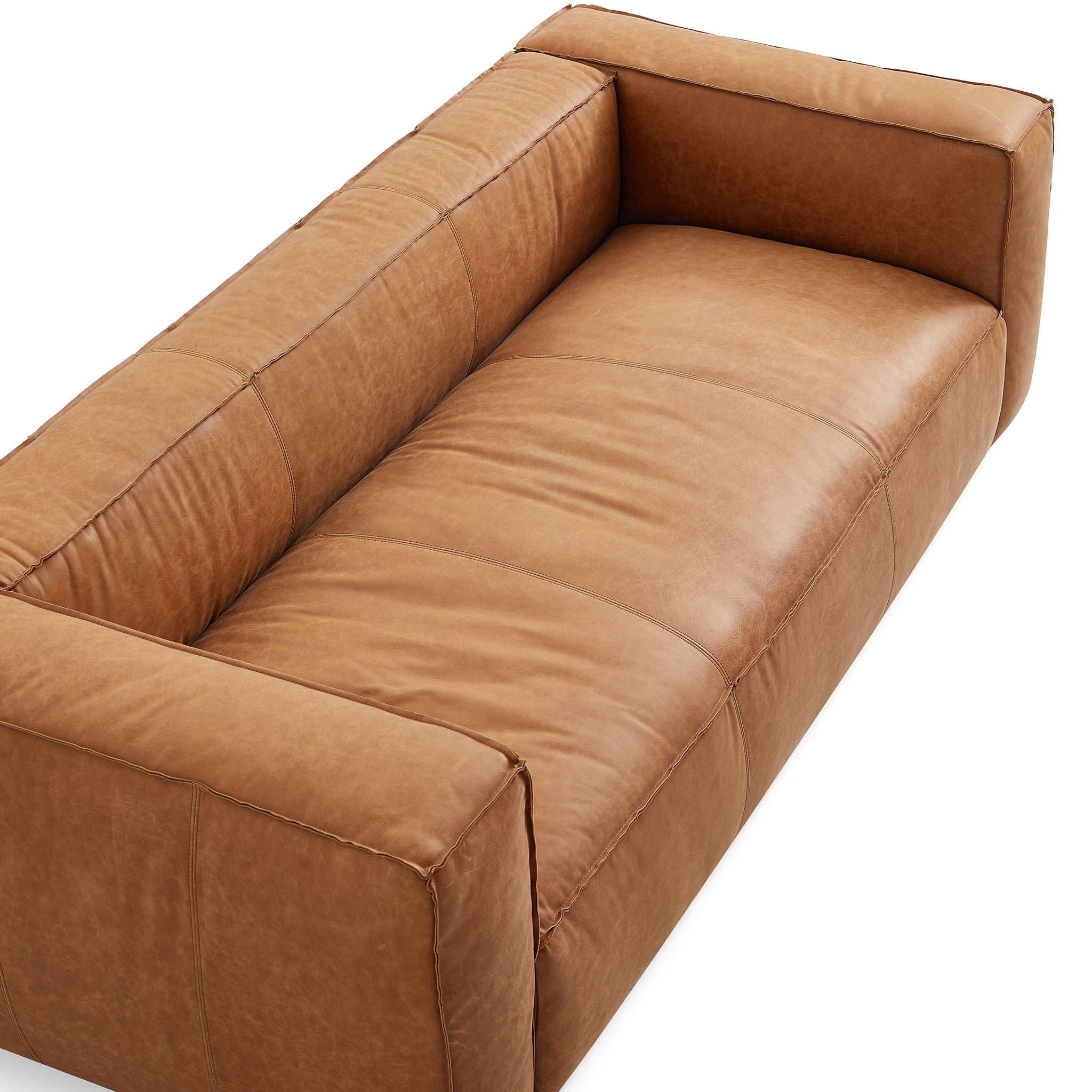Brancaster Black Genuine Leather Tuxedo Sofa
