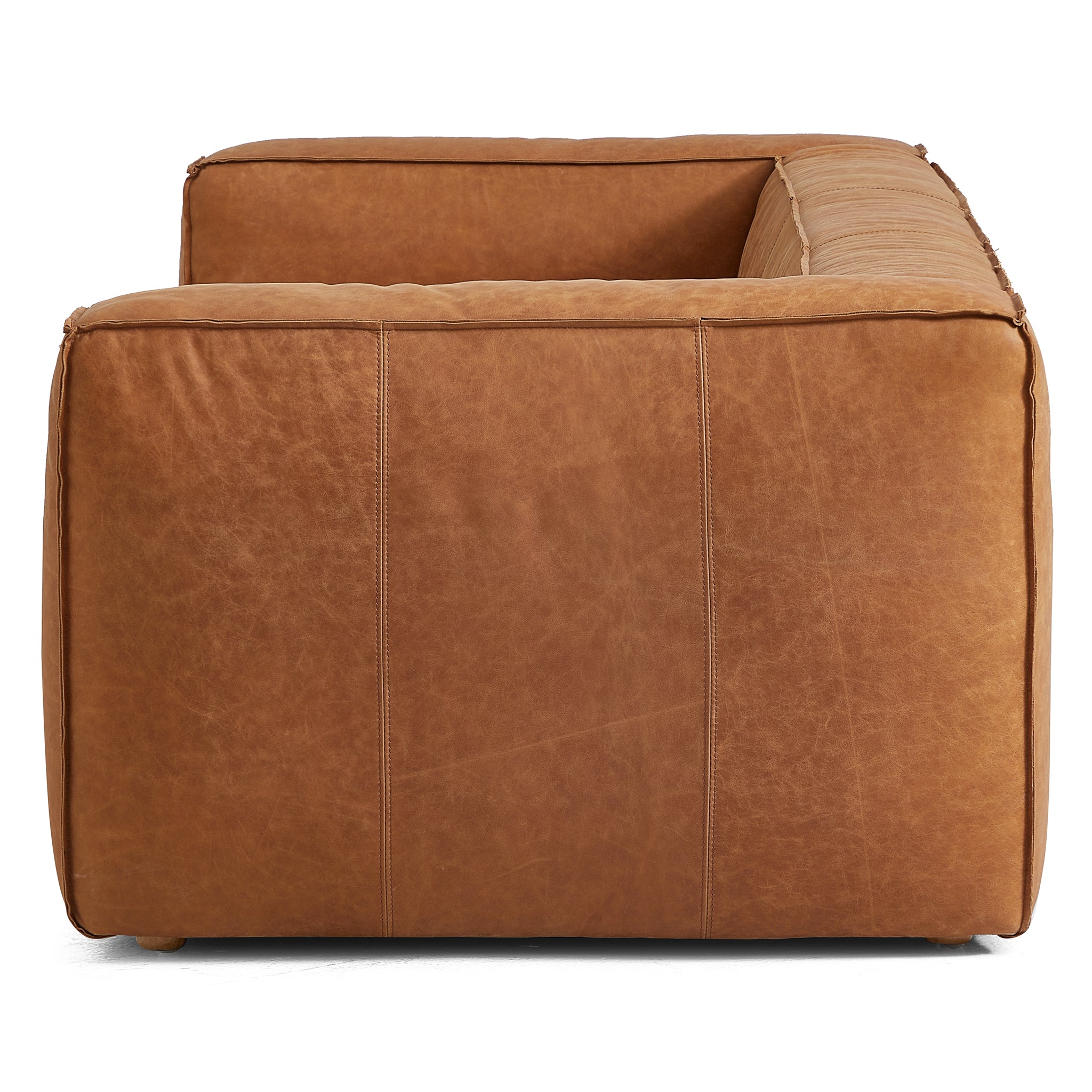 Brancaster Black Genuine Leather Tuxedo Sofa
