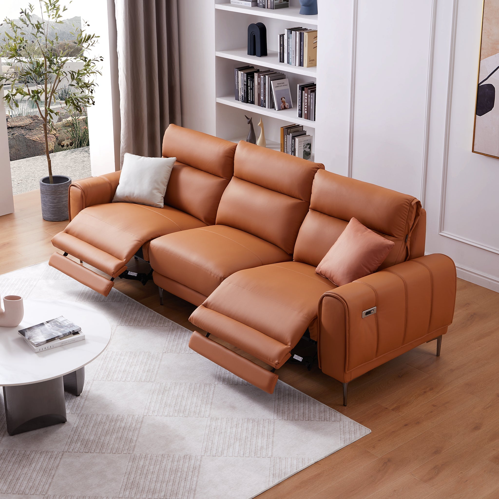 Louis Leather Power Recliner Sleeper Sofa