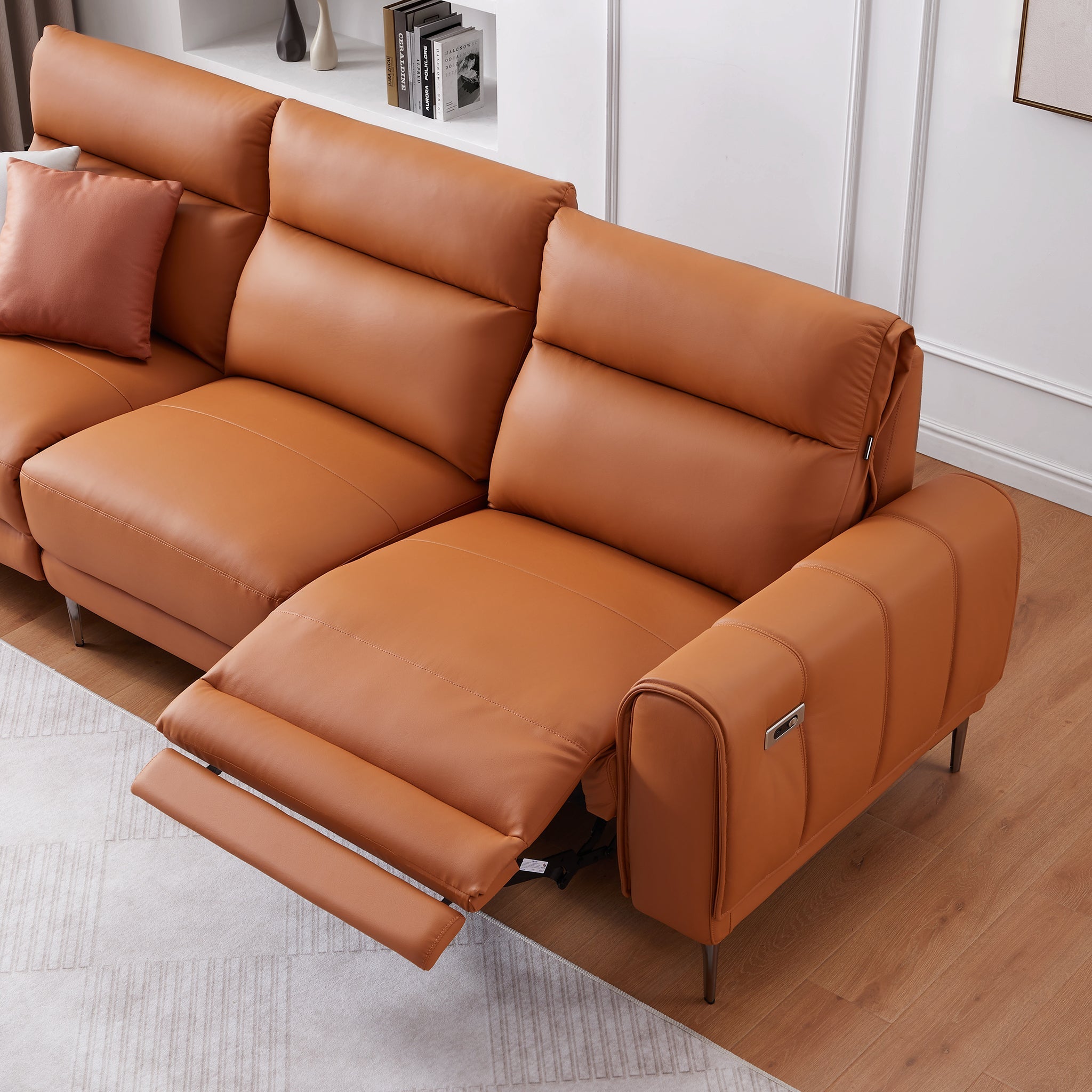 Louis Leather Power Recliner Sleeper Sofa
