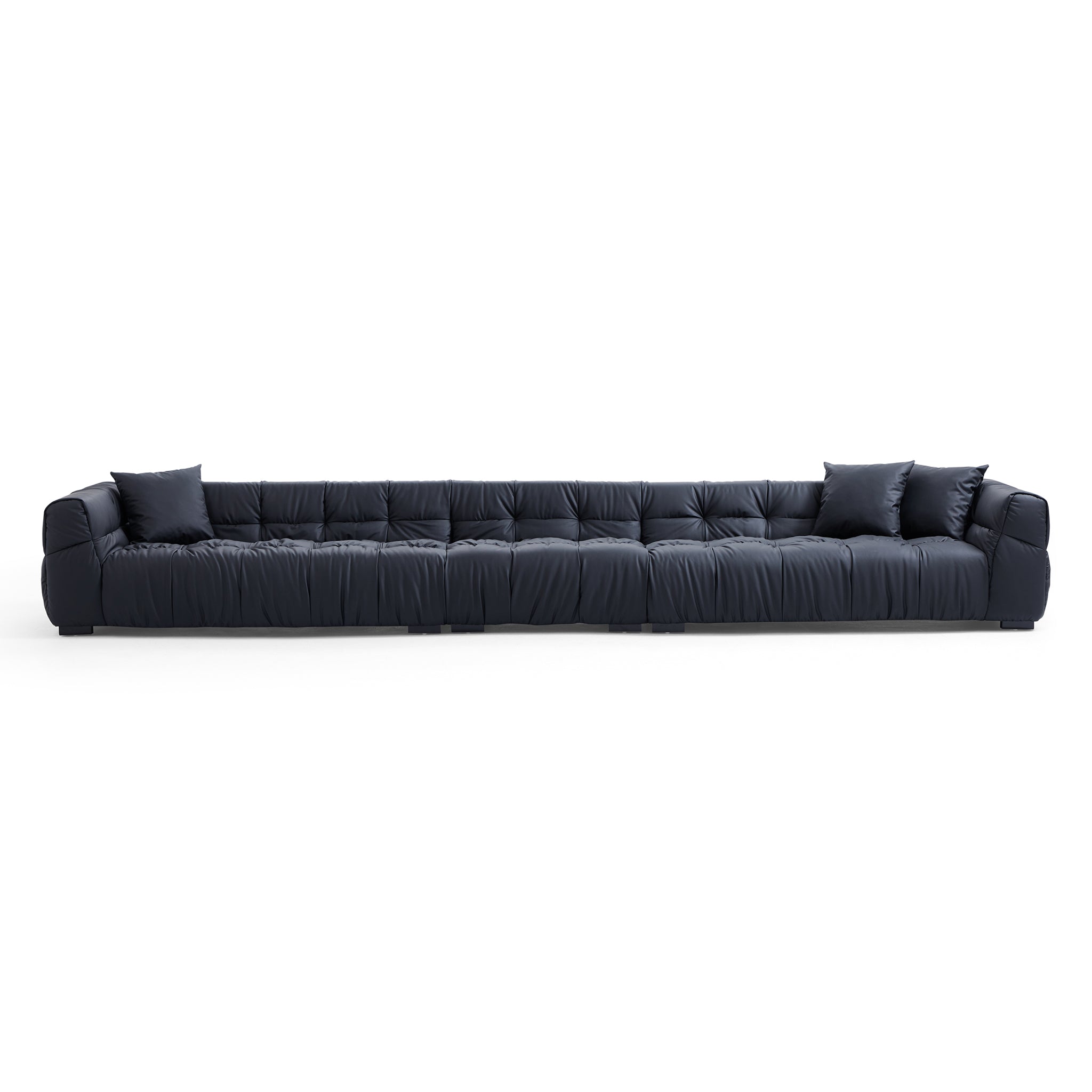 Boba Black Leathaire Sofa