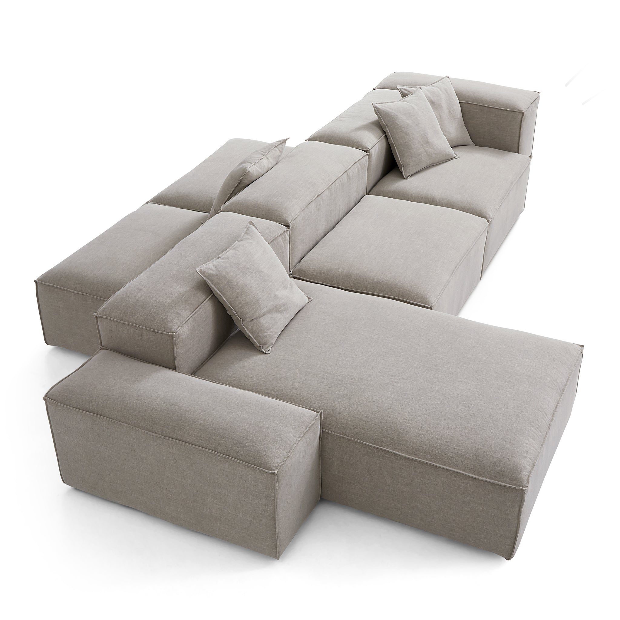 Freedom Modular Beige Double-Sided Sectional Sofa