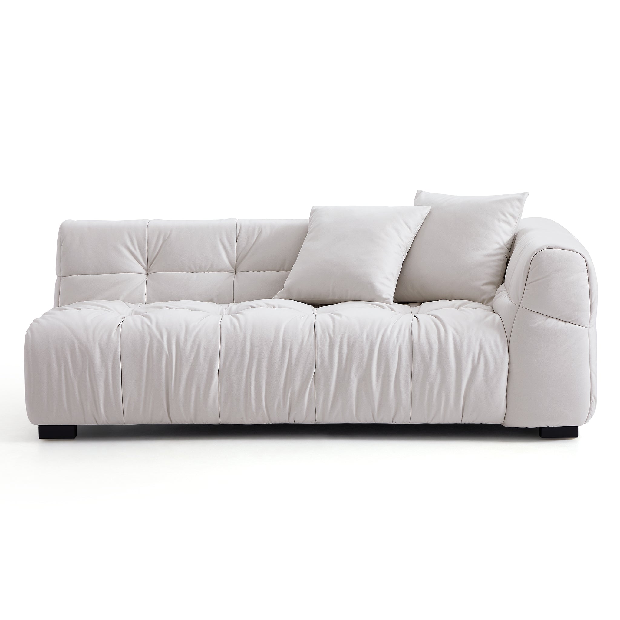 Boba Cream Leathaire Sectional Sofa