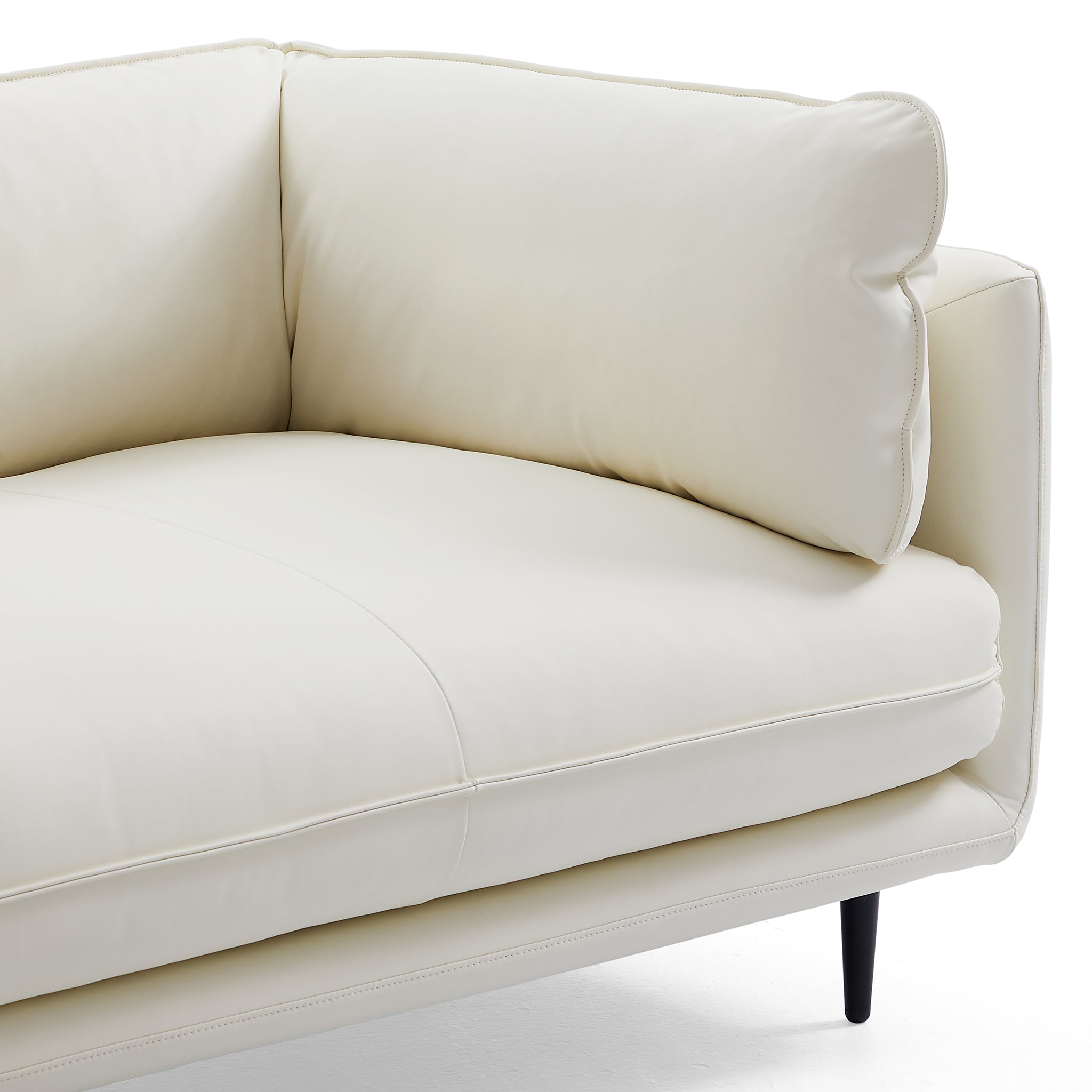 Vanilla White Leather Sofa