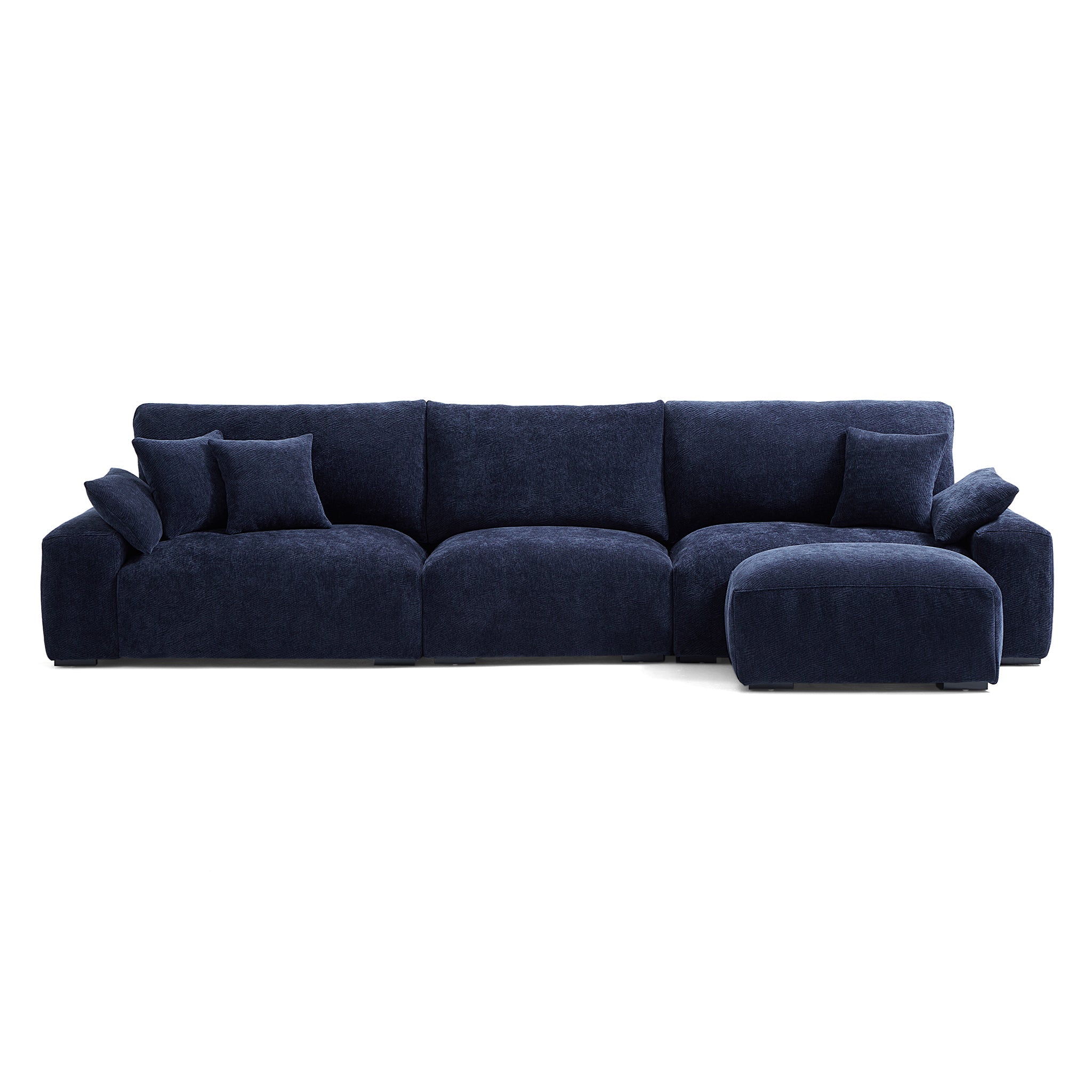 Le canapé et le pouf bleu marine Empress