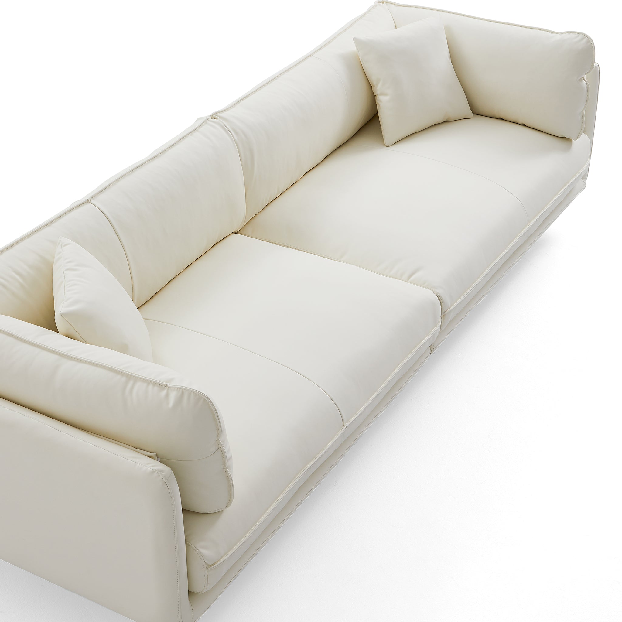 Vanilla White Leather Sofa