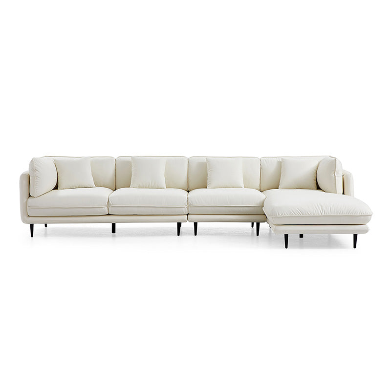 Vanilla White Leather Sectional