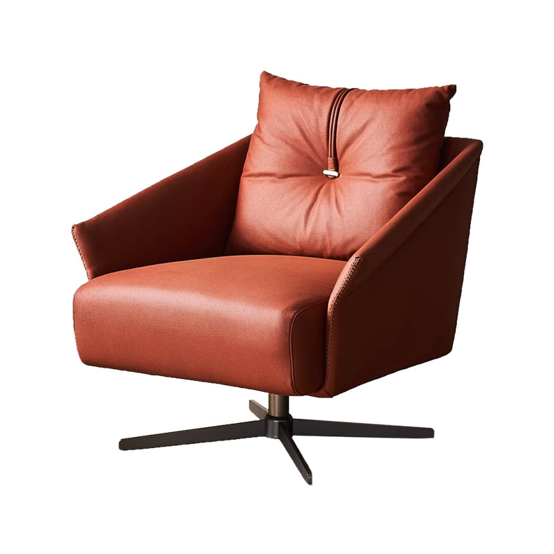 Flamingo Red Fabric Swivel Accent Chair