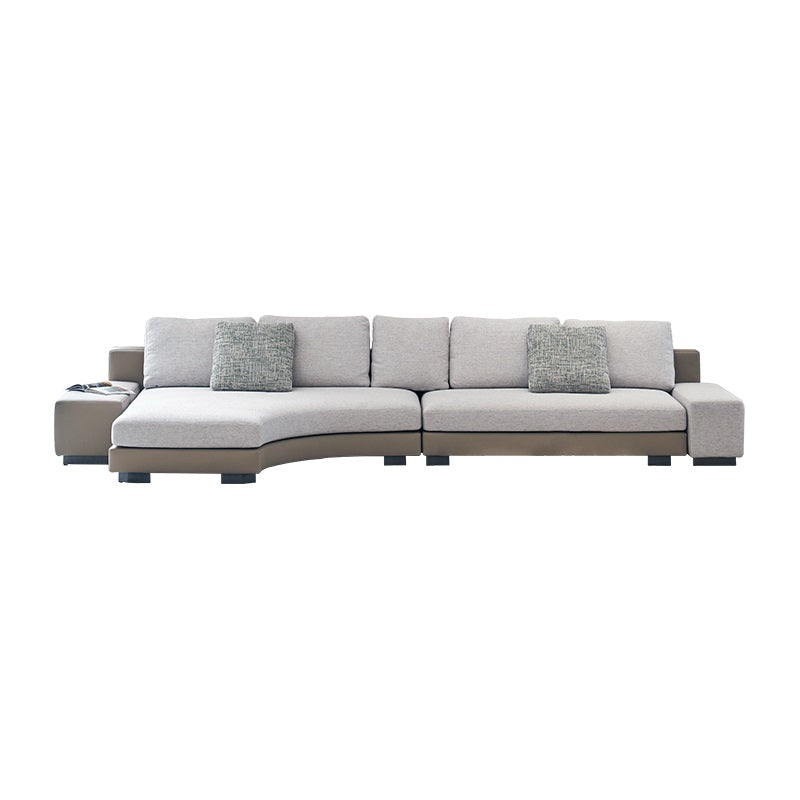 Arles Curved Gray Fabric Sectional