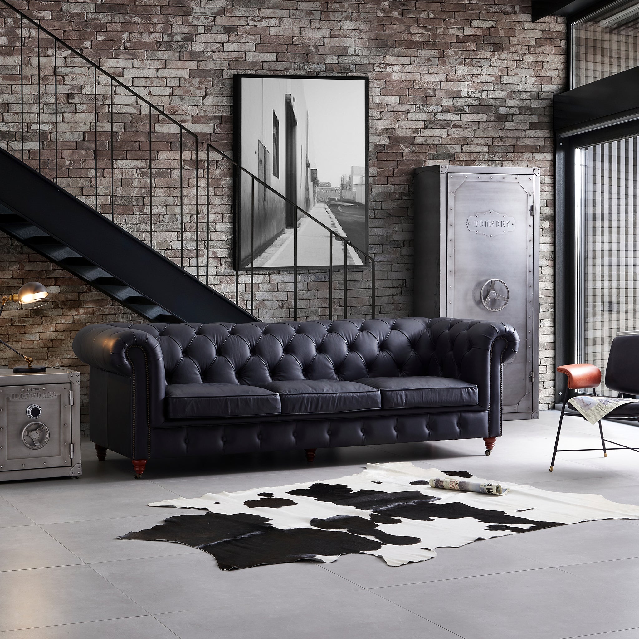 Durango Chesterfield Top Grain Leather Tufted Sofa
